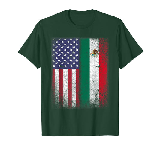 Mexican American Flag Mexico USA Mexicana Mexicano T-Shirt