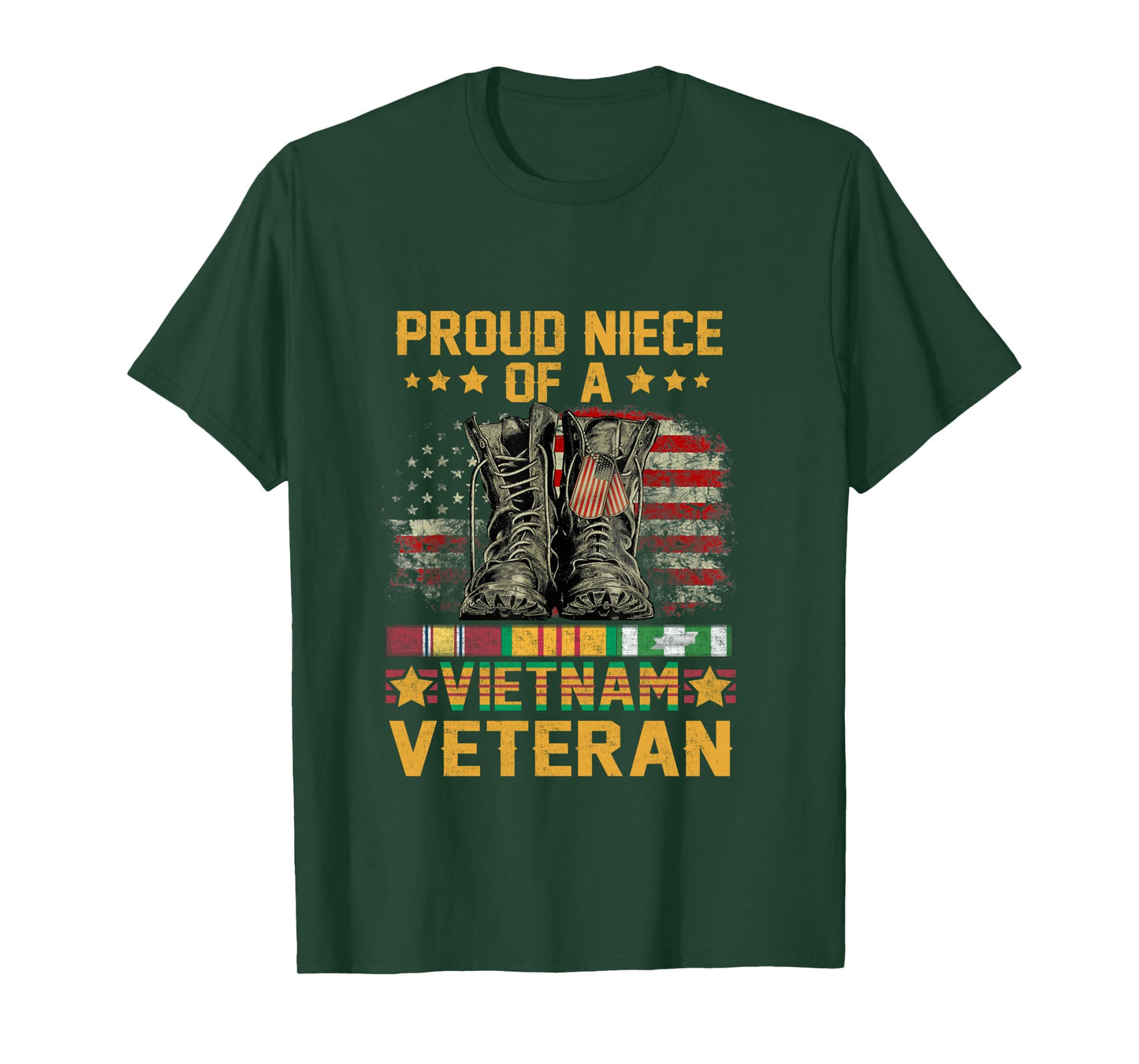 Proud Niece Of A Vietnam Veteran Flag American USA Long Sleeve T-Shirt