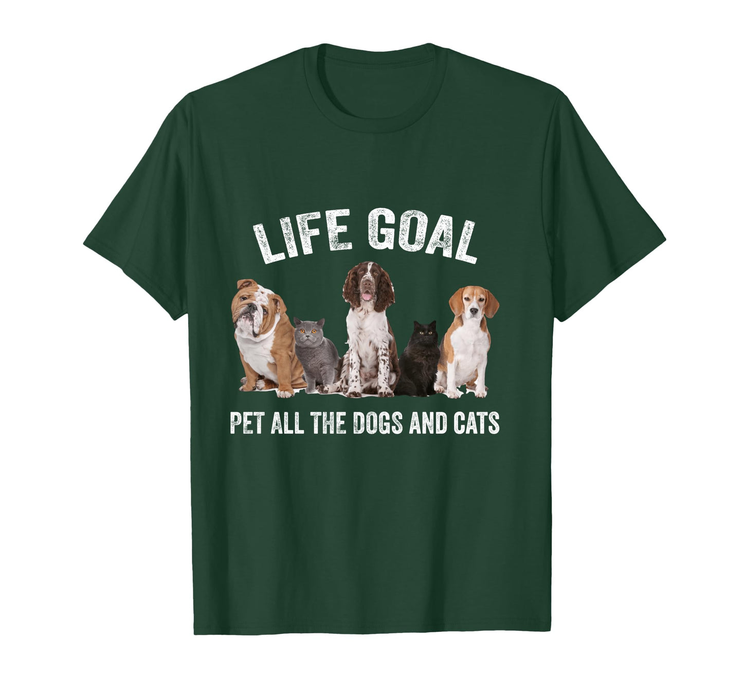 Life Goal Pet All The Dogs and Cats Funny Dog and Cat Lover Long Sleeve T-Shirt