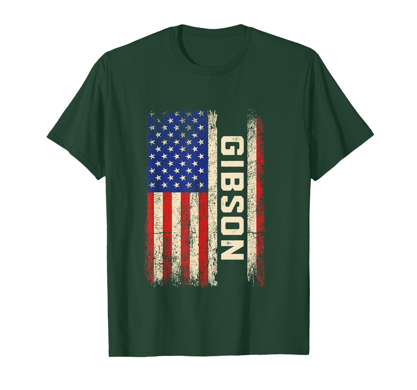 Gibson Last Name Shirt Gibson Name American Flag Long Sleeve T-Shirt