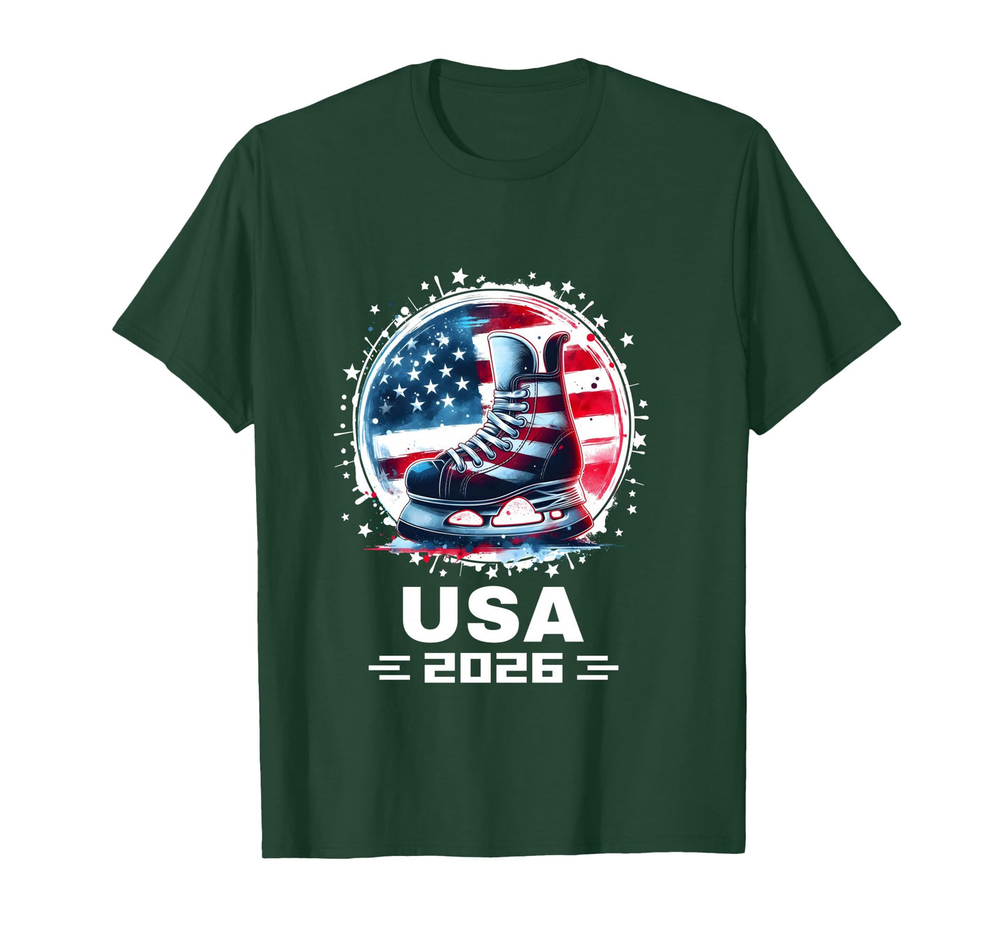 USA Team 2026 Hockey American Flag Women Men Kids Hockey Long Sleeve T-Shirt