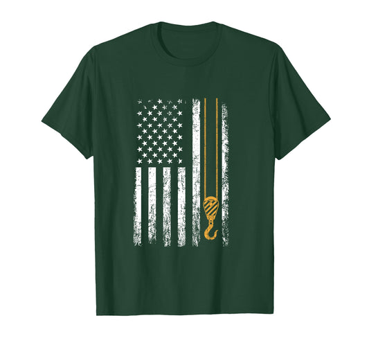 Crane Operator American Flag, Crane Operator Long Sleeve T-Shirt