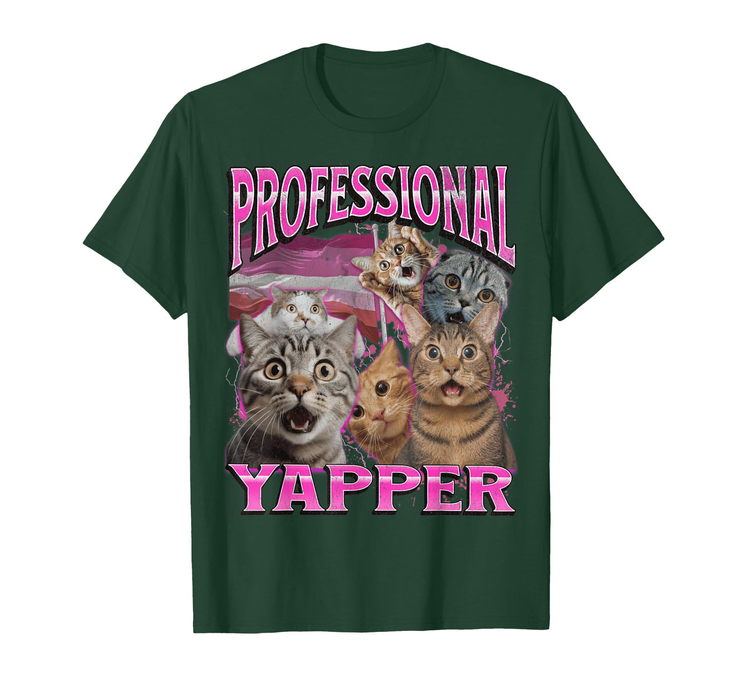 Professional Yapper Funny Cat Lesbian Gay LGBTQ Pun Bootleg T-Shirt