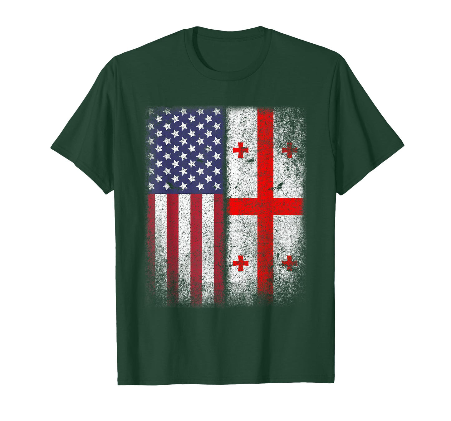 Georgian American Flag T-shirt Georgia Republic Country Usa T-Shirt