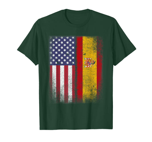 Spanish American Flag Spain Usa Bandera Espana T-Shirt
