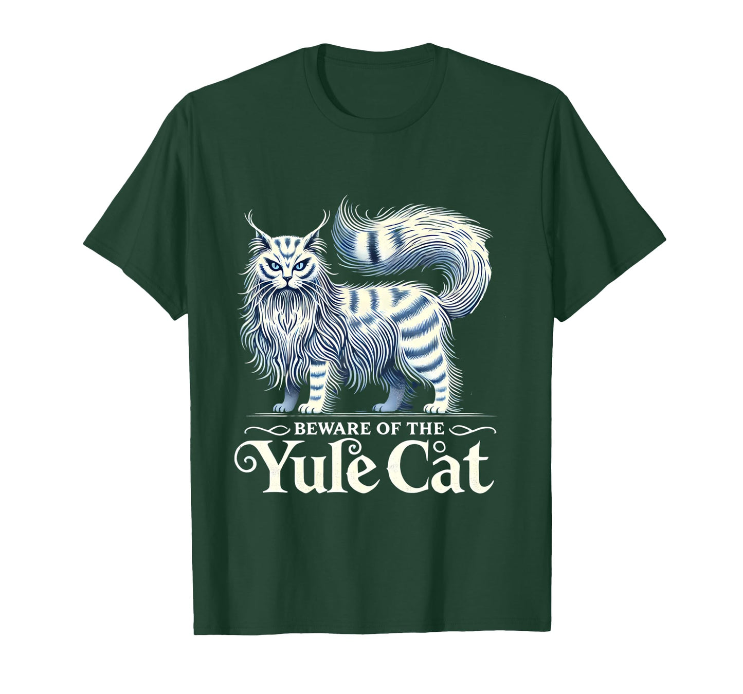 Beware of the Yule Cat Jolakotturinn Icelanic Folklore Long Sleeve T-Shirt