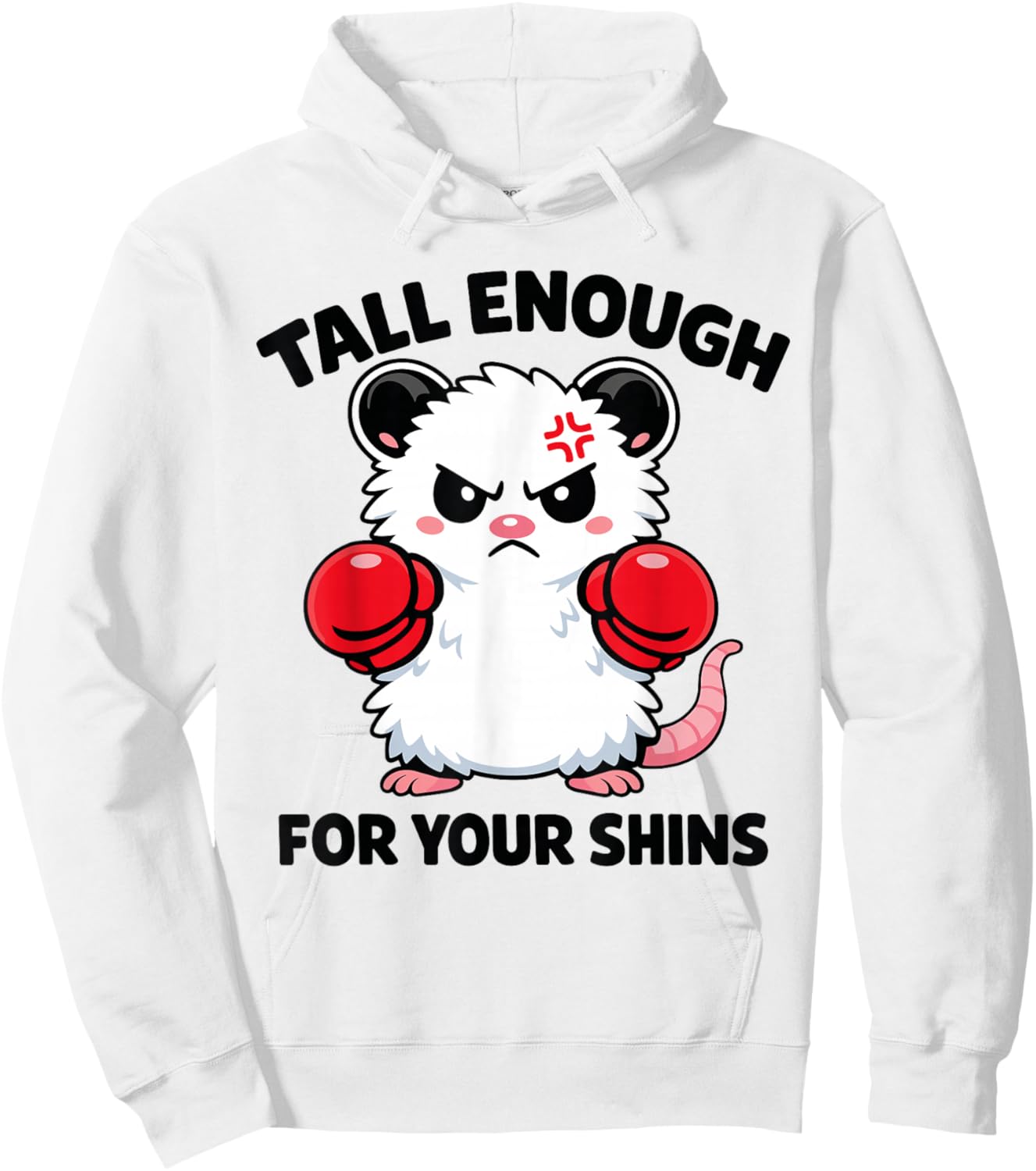 Tall Enough for Your Shins - Funny Possum Meme T-Shirt - Hoodie | White