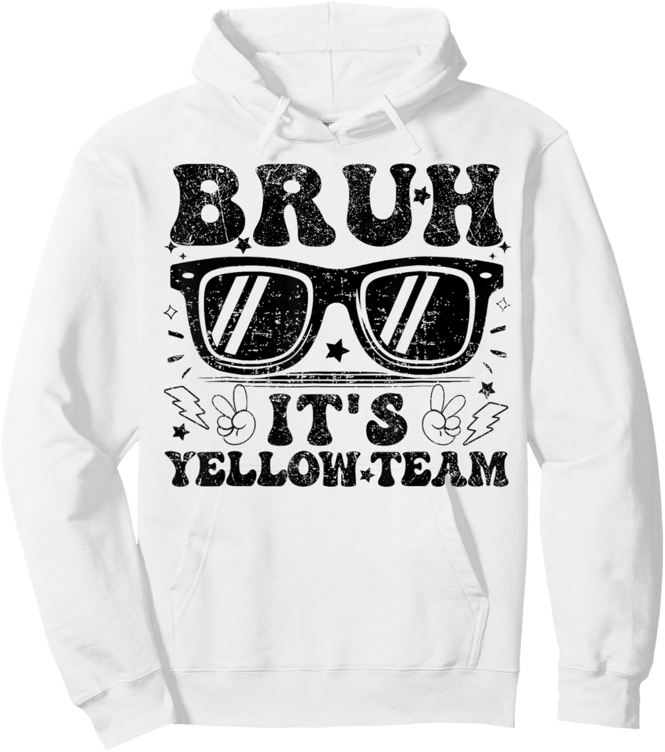 Field Day Bruh It's Yellow Team Teacher Boys Girl Peace Hand T-Shirt - Hoodie | White