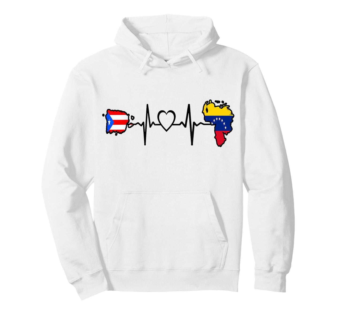 Puerto Rico Venezuela Flag Puerto Rican Venezuelan Heartbeat T-Shirt