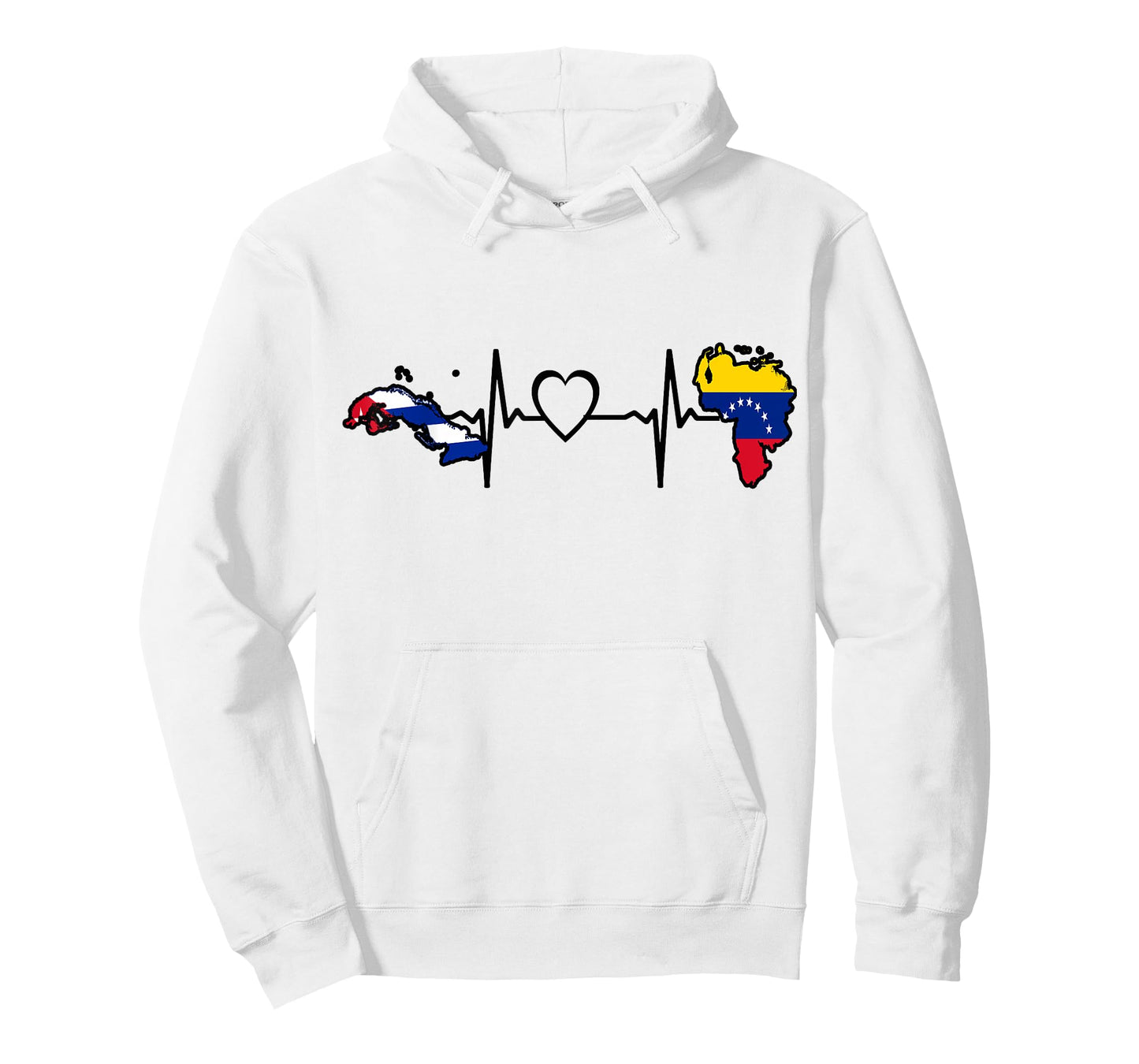 Cuba Venezuela Flag Cuban Venezuelan Heartbeat T-Shirt