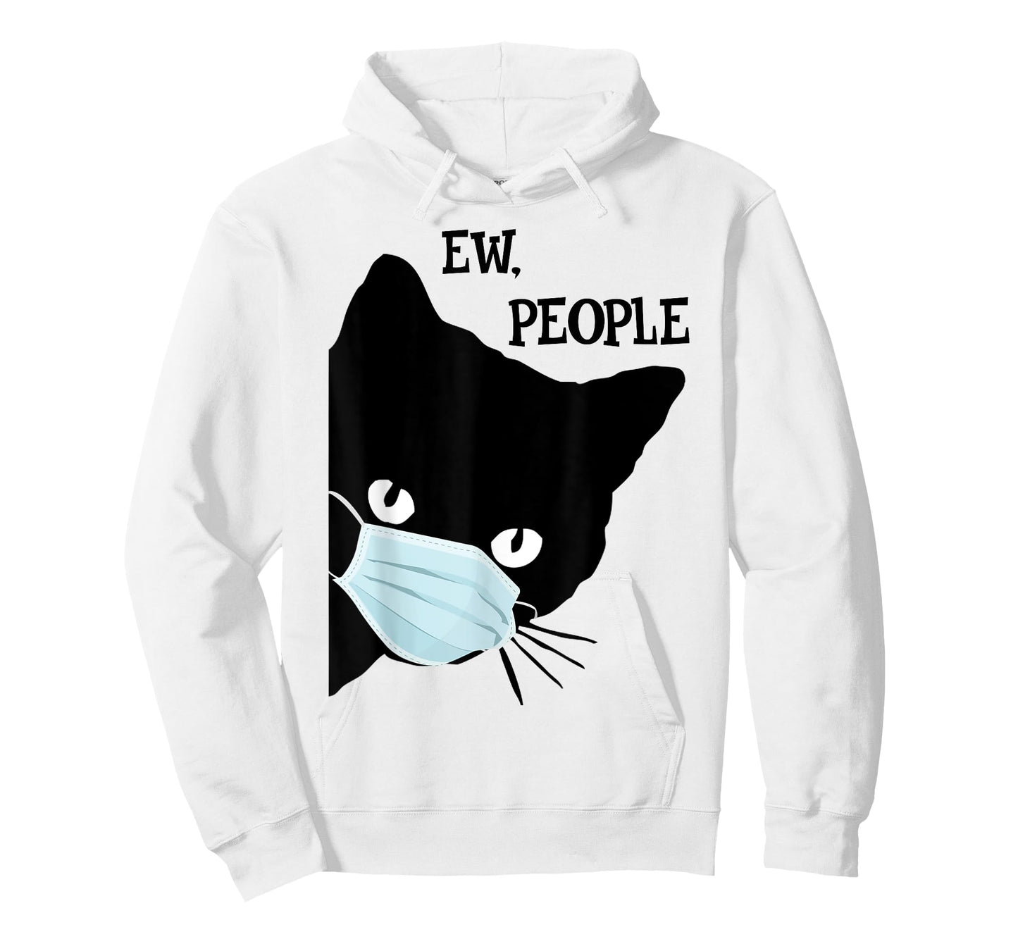 Black Cat Mask Shirt Funny Women Ew People Meowy Cat Lovers T-Shirt