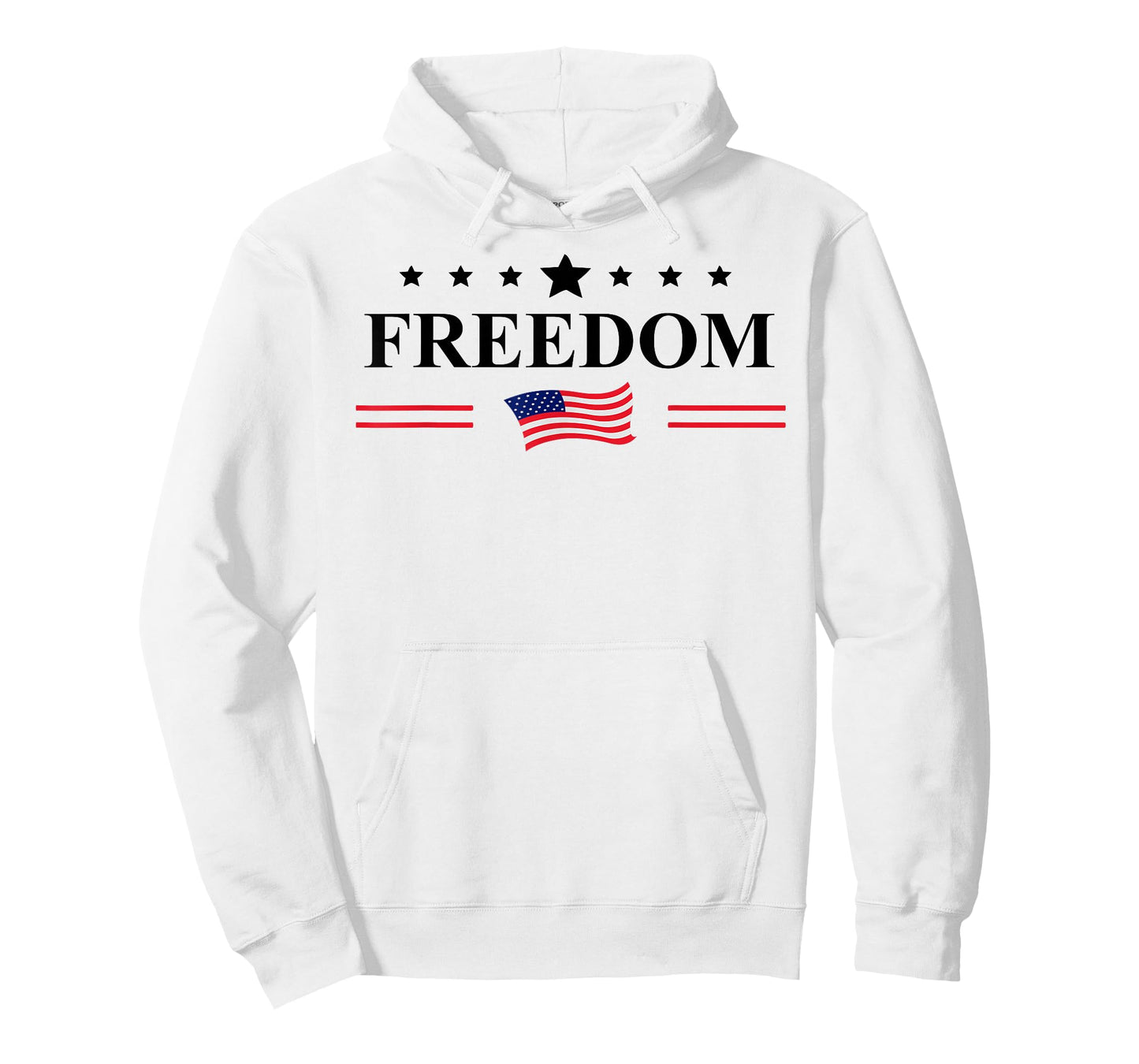 White Shirt That Says Freedom with Flag Freedom Sign America T-Shirt