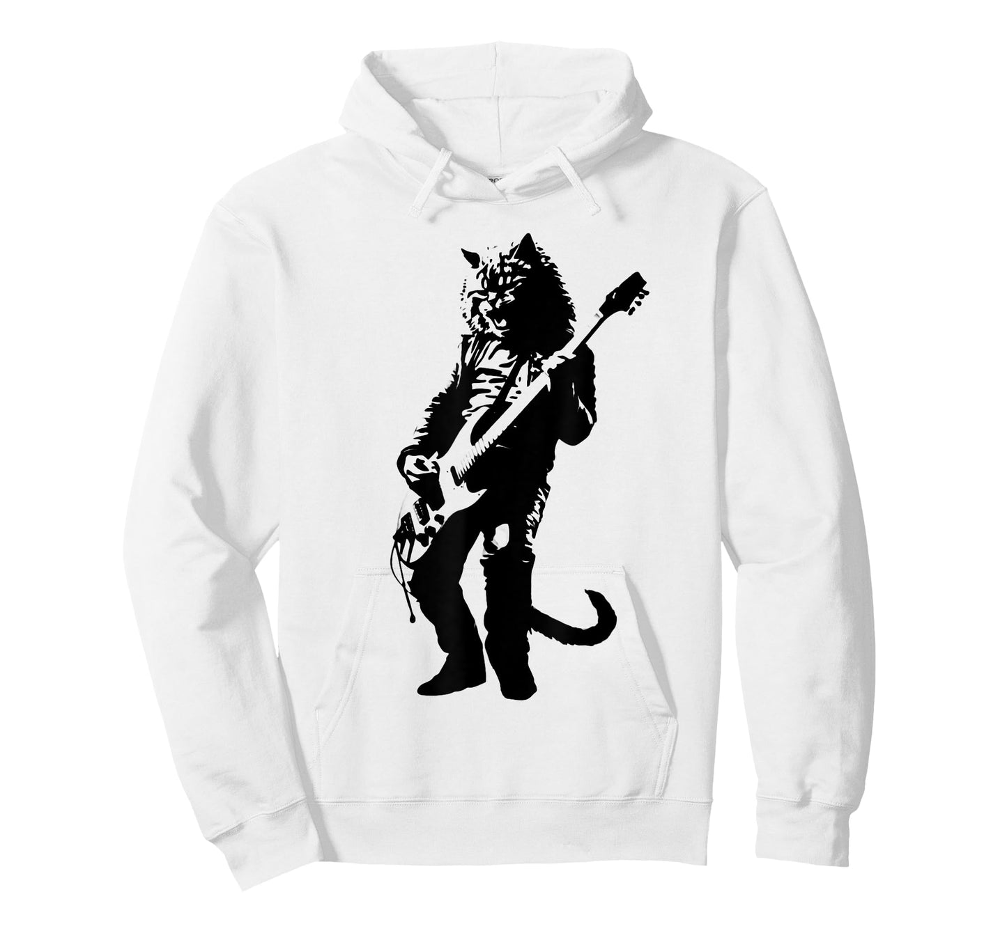 Rock Cat Playing Guitar Funny Guitar Cat Tall T-Shirt
