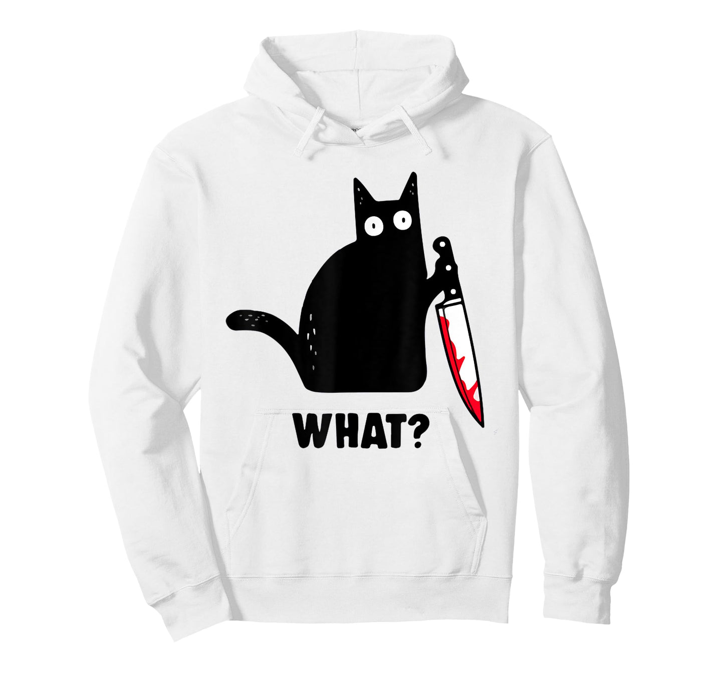 Cat What? Funny Black Cat Shirt, Murderous Cat with Knife T-Shirt