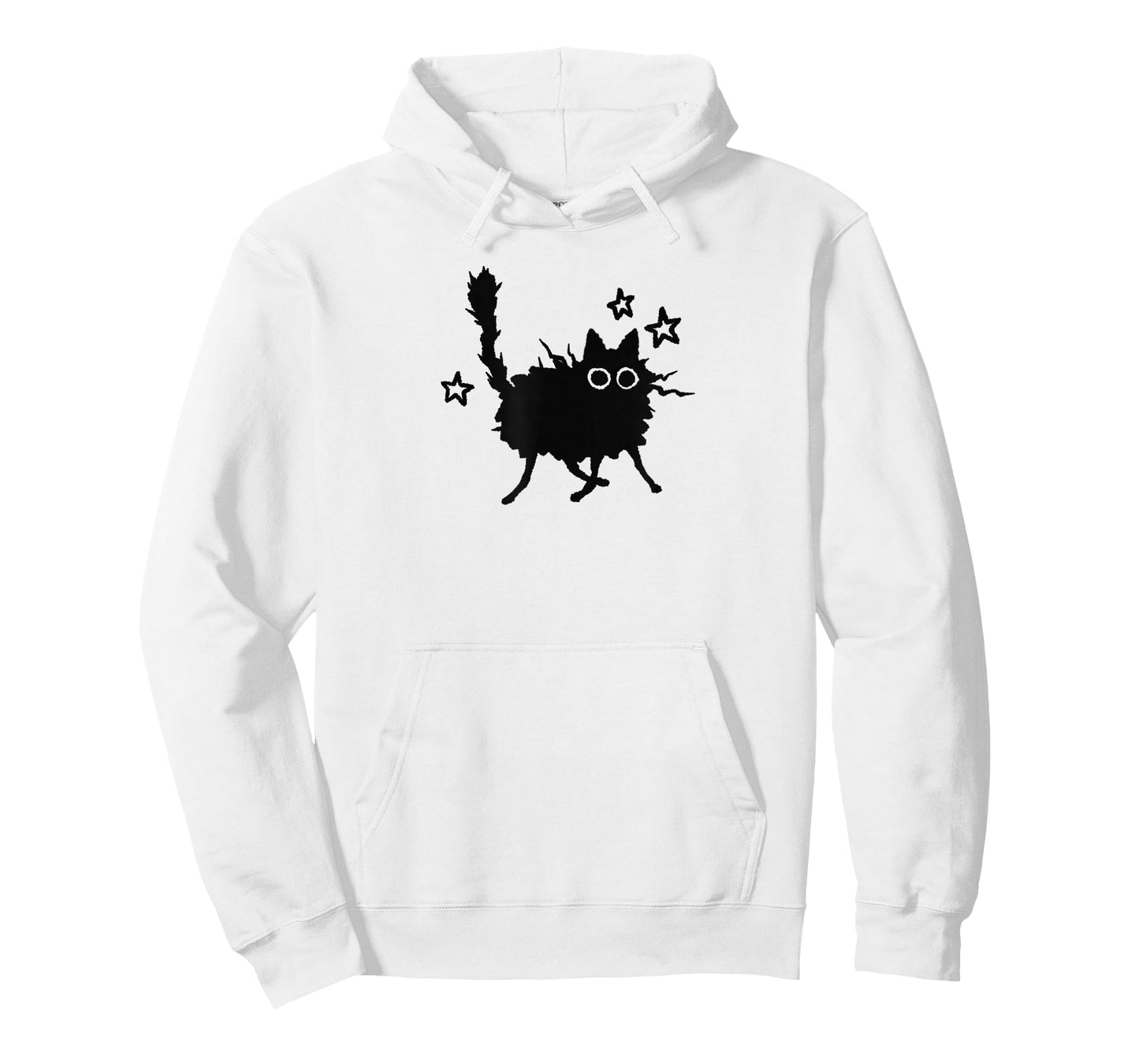 Y2K 90s Funny Scary Cat Tomcat is Scared under Starry T-Shirt