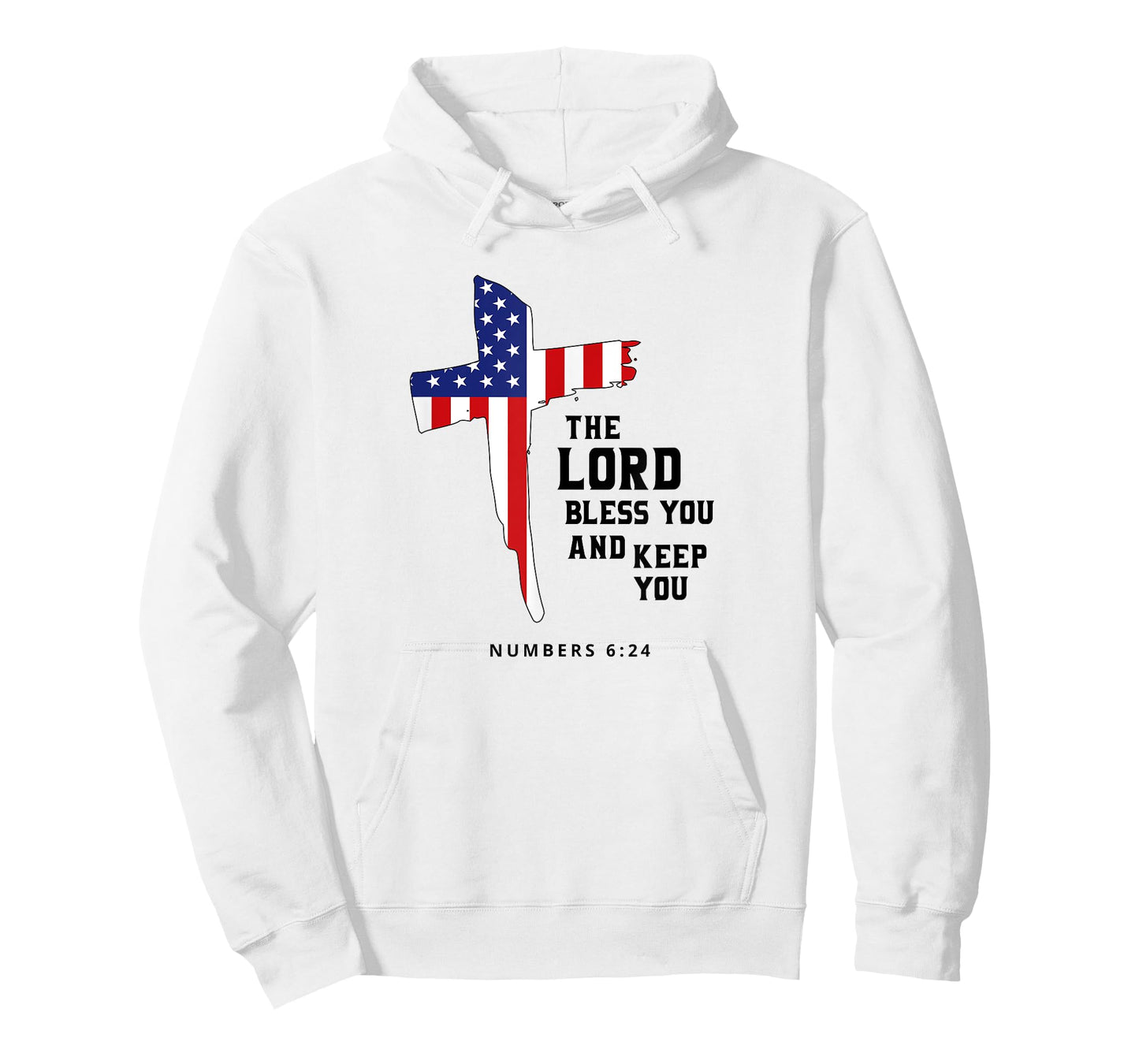 American Flag, The Lord Bless You and Keep You Christian T-Shirt for Women Kids Men