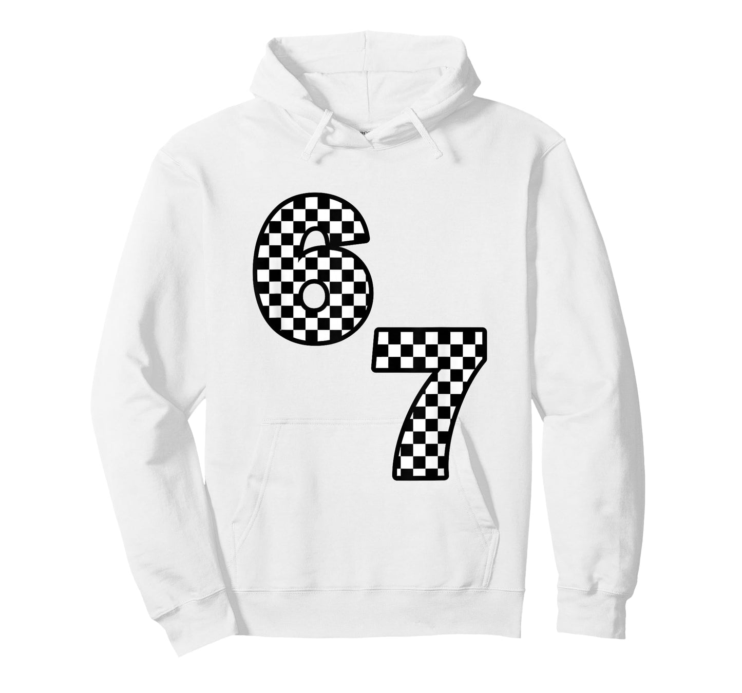 Funny Six Seven Hand 6 7 Meme Gen Alpha Slang Checkerboard T-Shirt