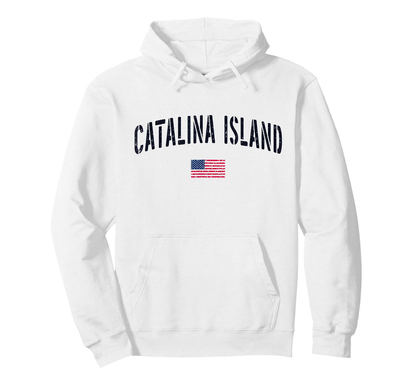 Patriotic USA Flag Stencil Catalina Island CA Women Kids Men T-Shirt