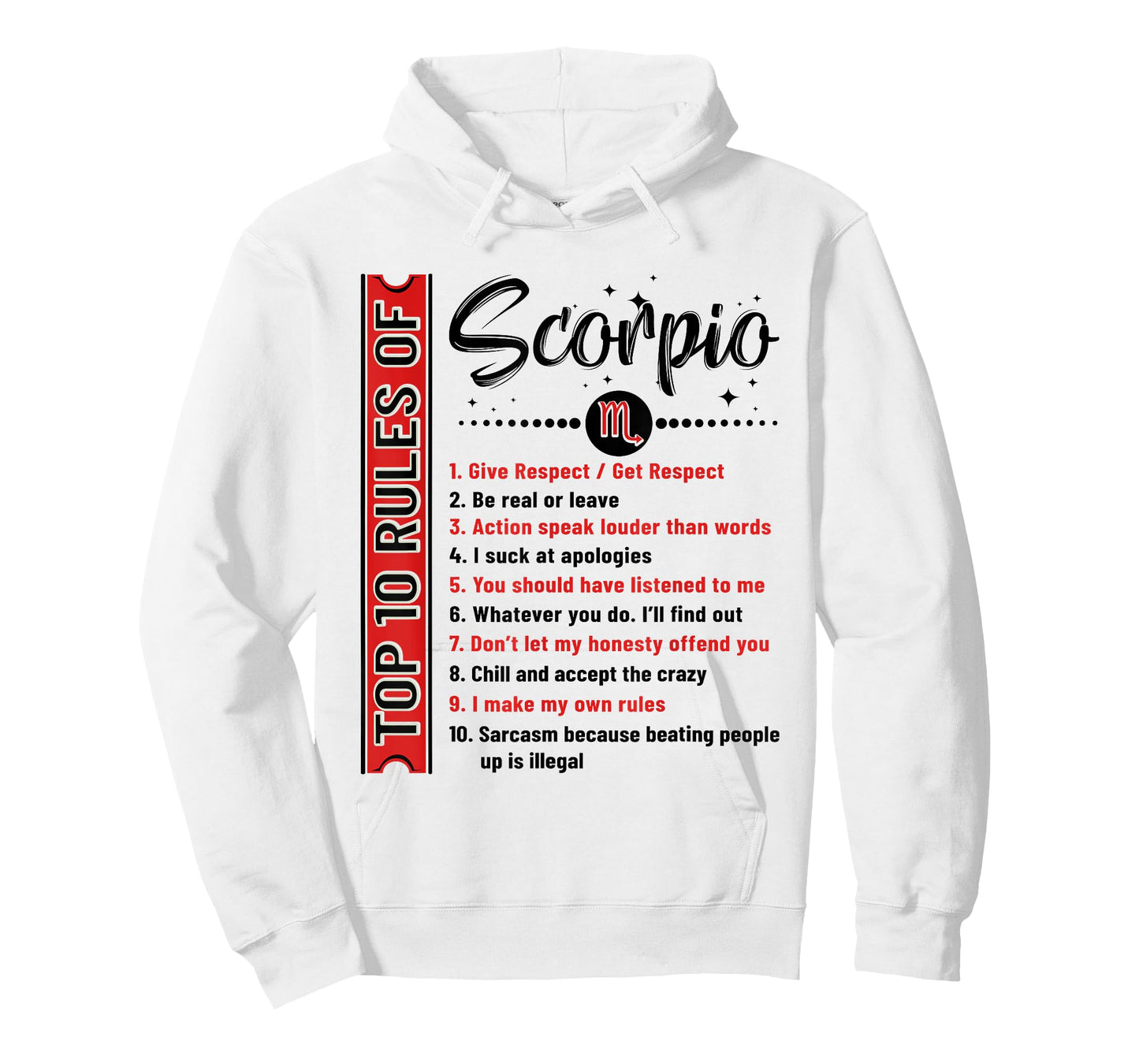 Scorpio Shirt Top 10 Rules Of Scorpio Birthday T-Shirt