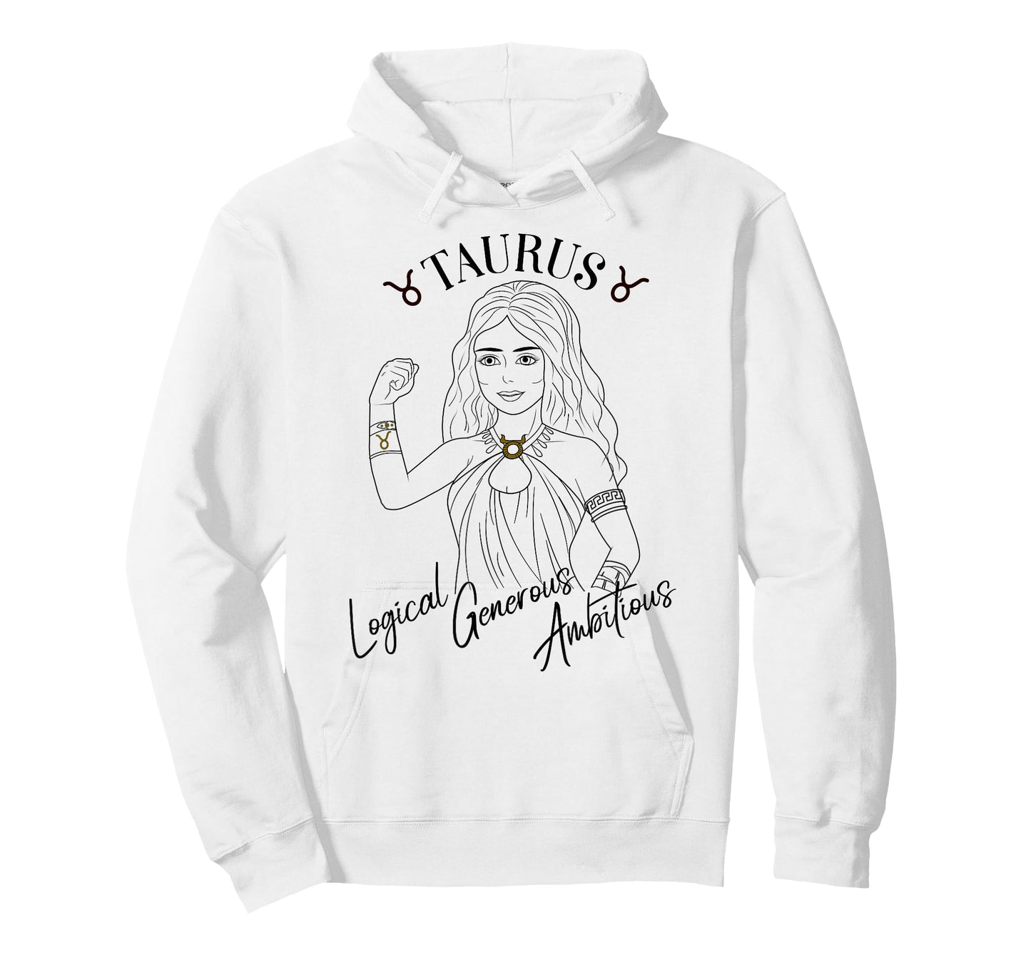 Taurus Zodiac StarSign in Line Art T-Shirt