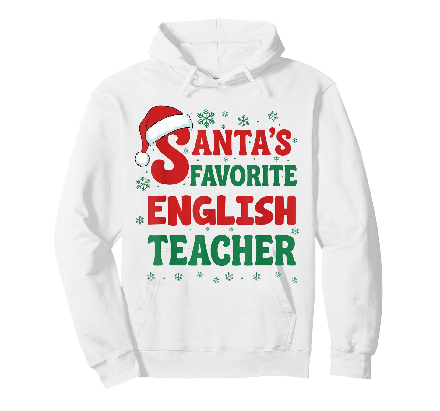 Santa's Favorite English Teacher Christmas Holiday Pajama T-Shirt