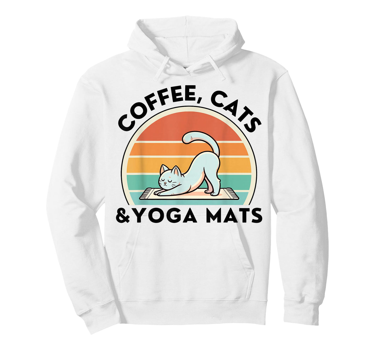 Coffee Cats And Yoga Mats Meditation Women Men T-Shirt