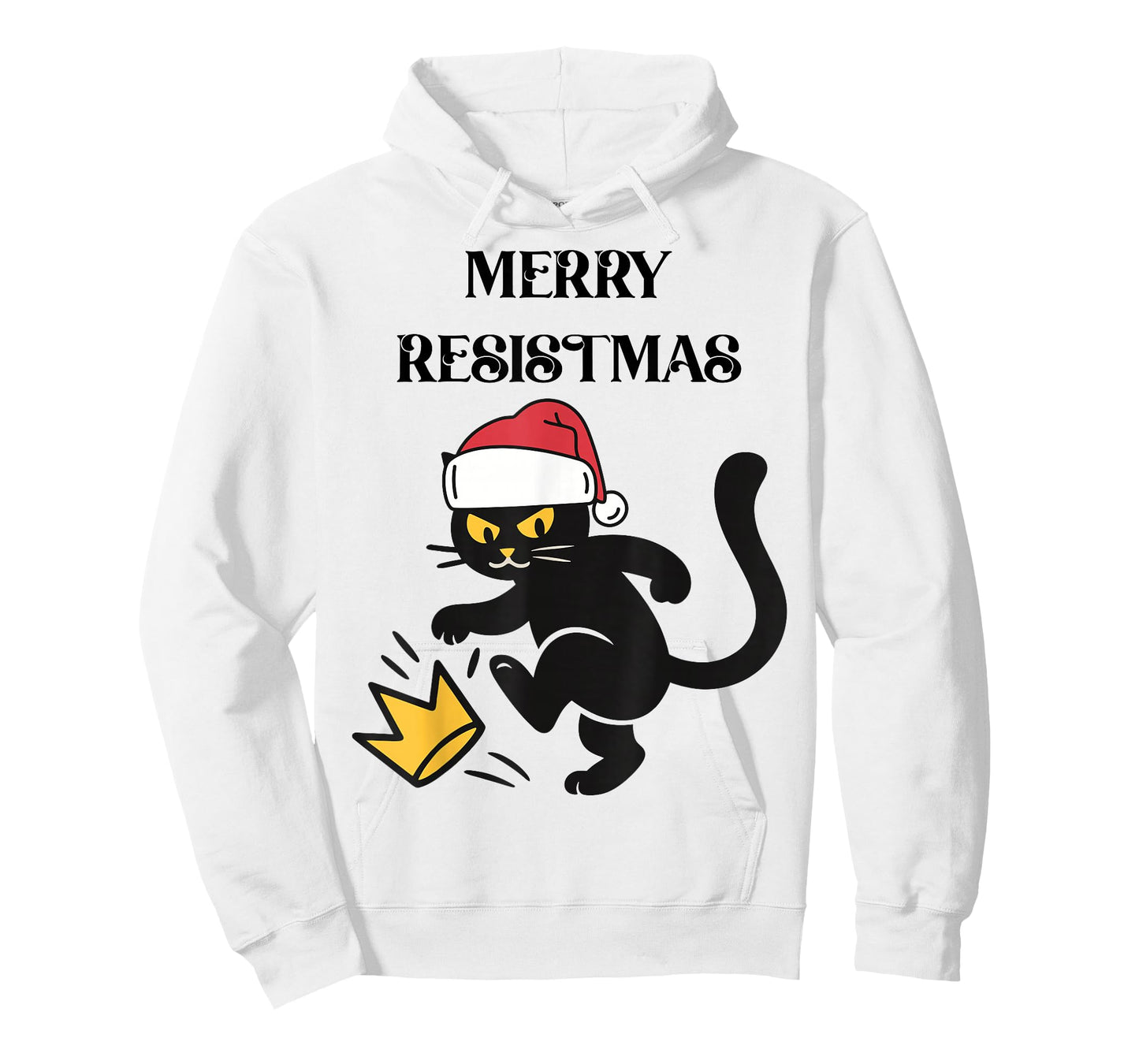 Merry Resistmas Funny Black Cat Christmas Political Resist T-Shirt