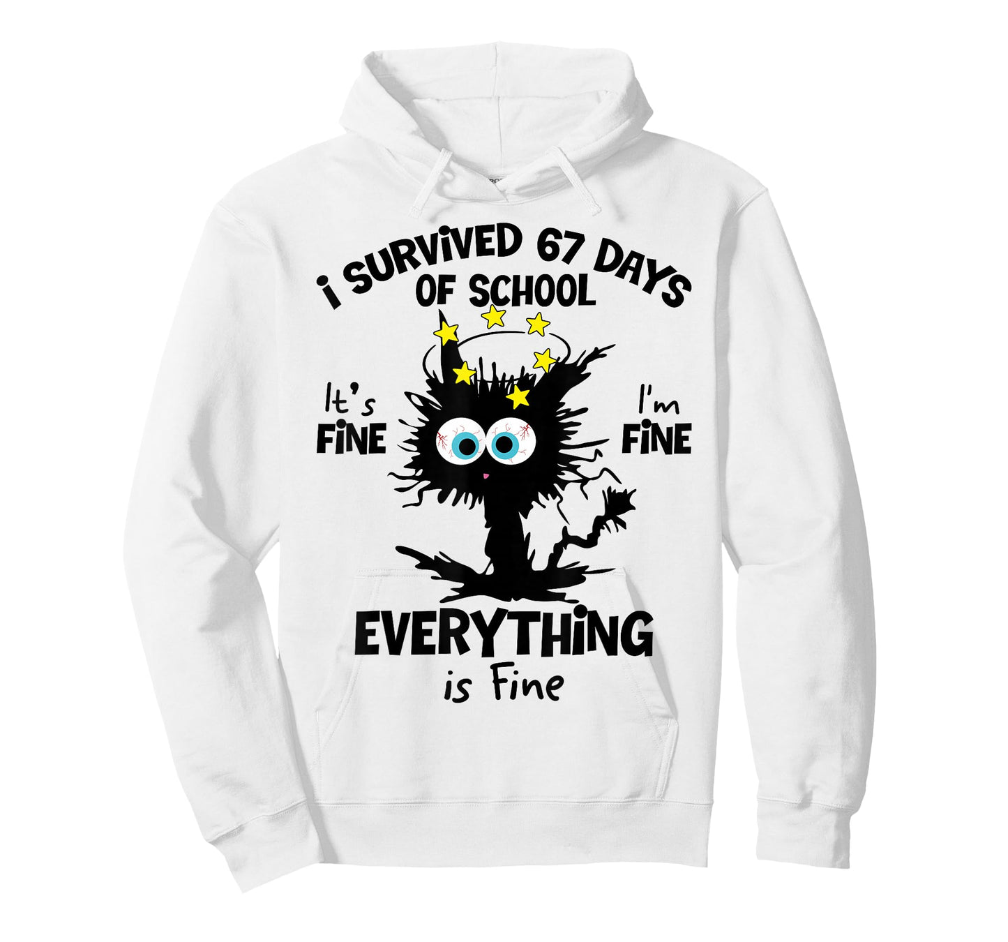 Cat I Survived 67 Days of School Teachers Students Six Seven T-Shirt
