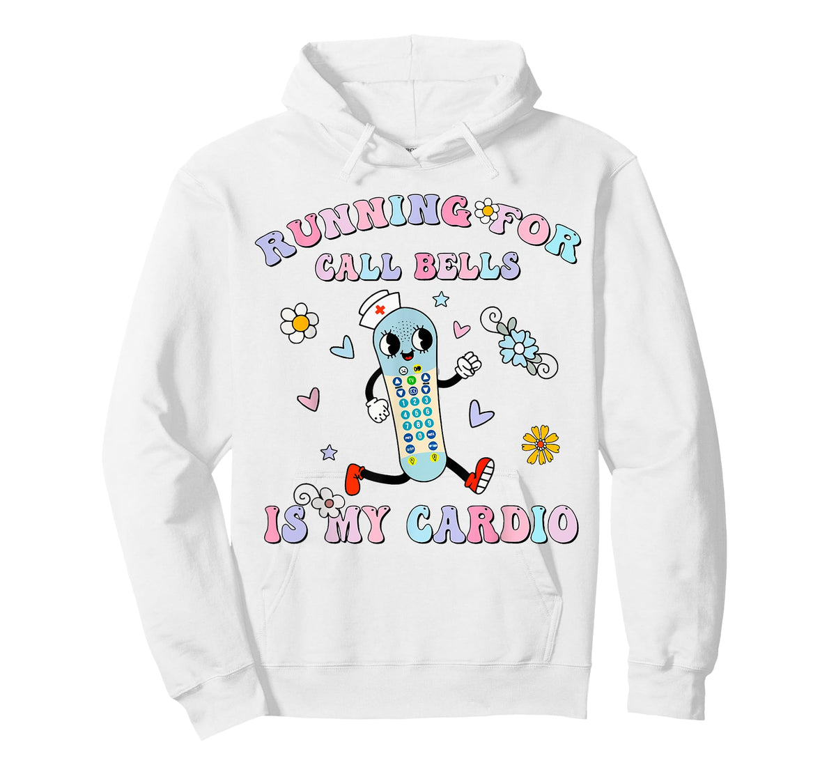 Groovy Running For Call Bells Is My Cardio PCT CNA PCA Nurse T-Shirt