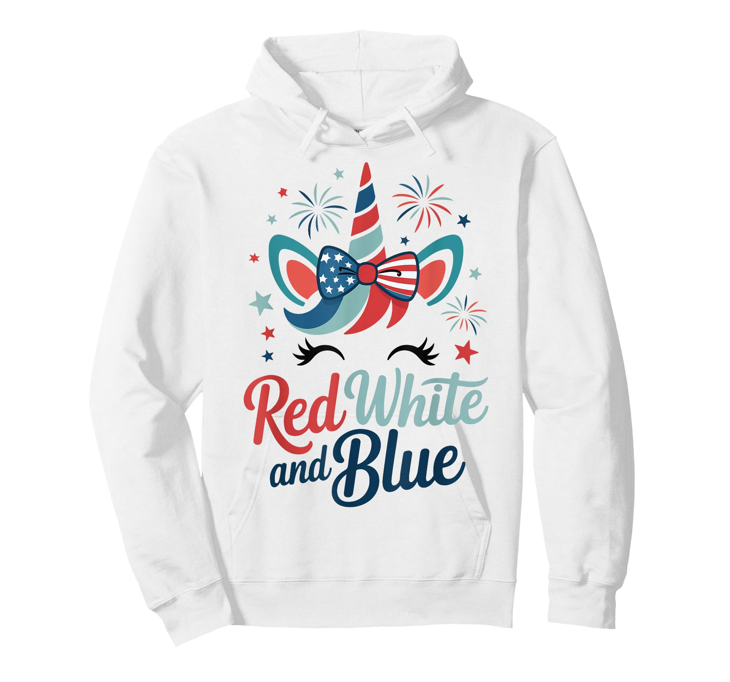 Girl Red White Blue Flag Unicorn 4th July Toddler Patriotic T-Shirt
