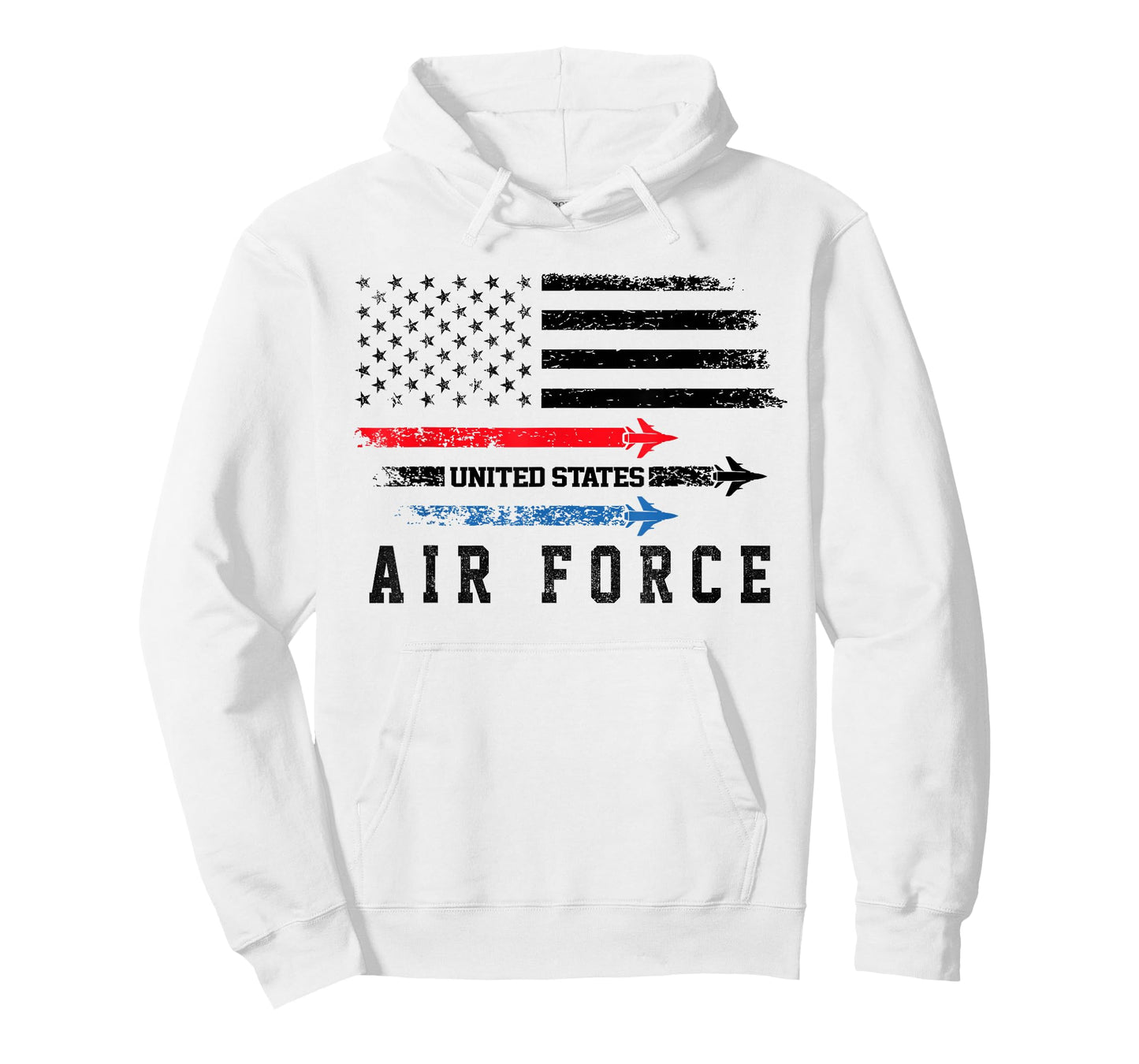 Red White Blue Air Force Flyover Proud American Independence T-Shirt