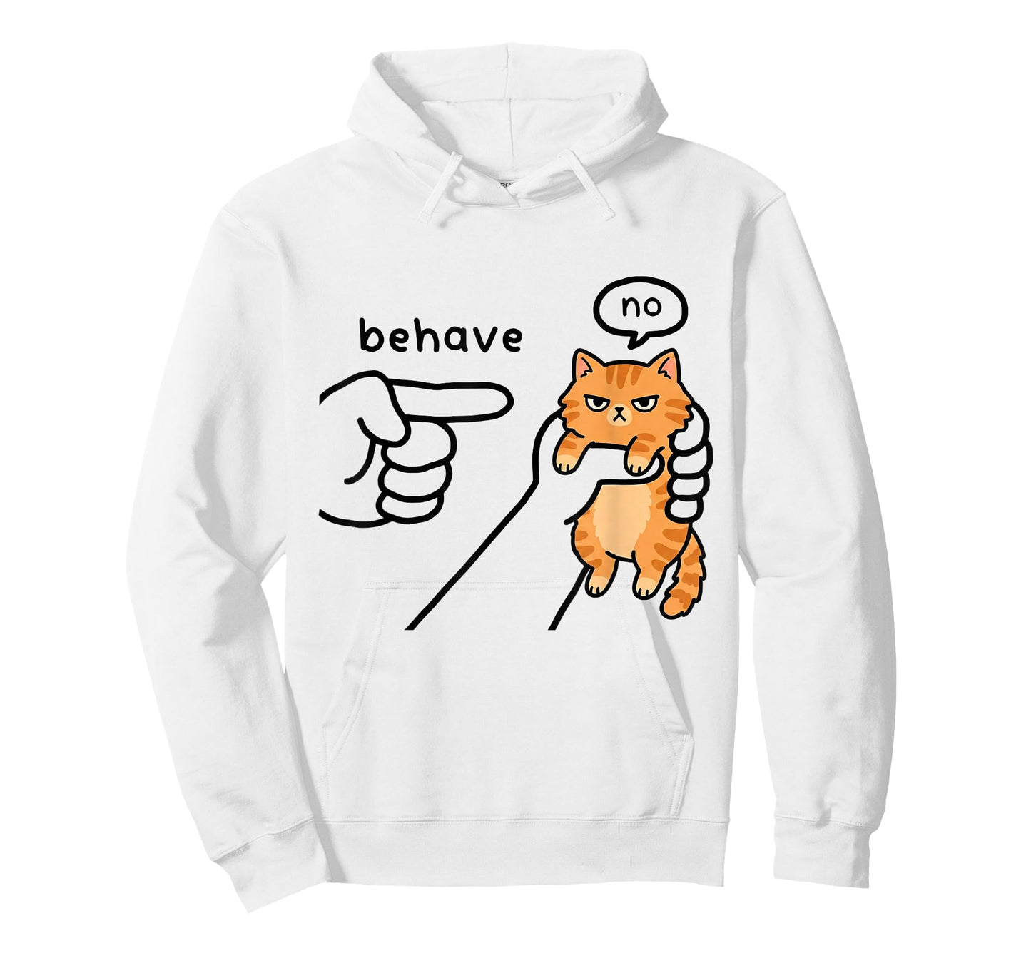 Funny cat Meme Behave No Cartoon Design T-Shirt
