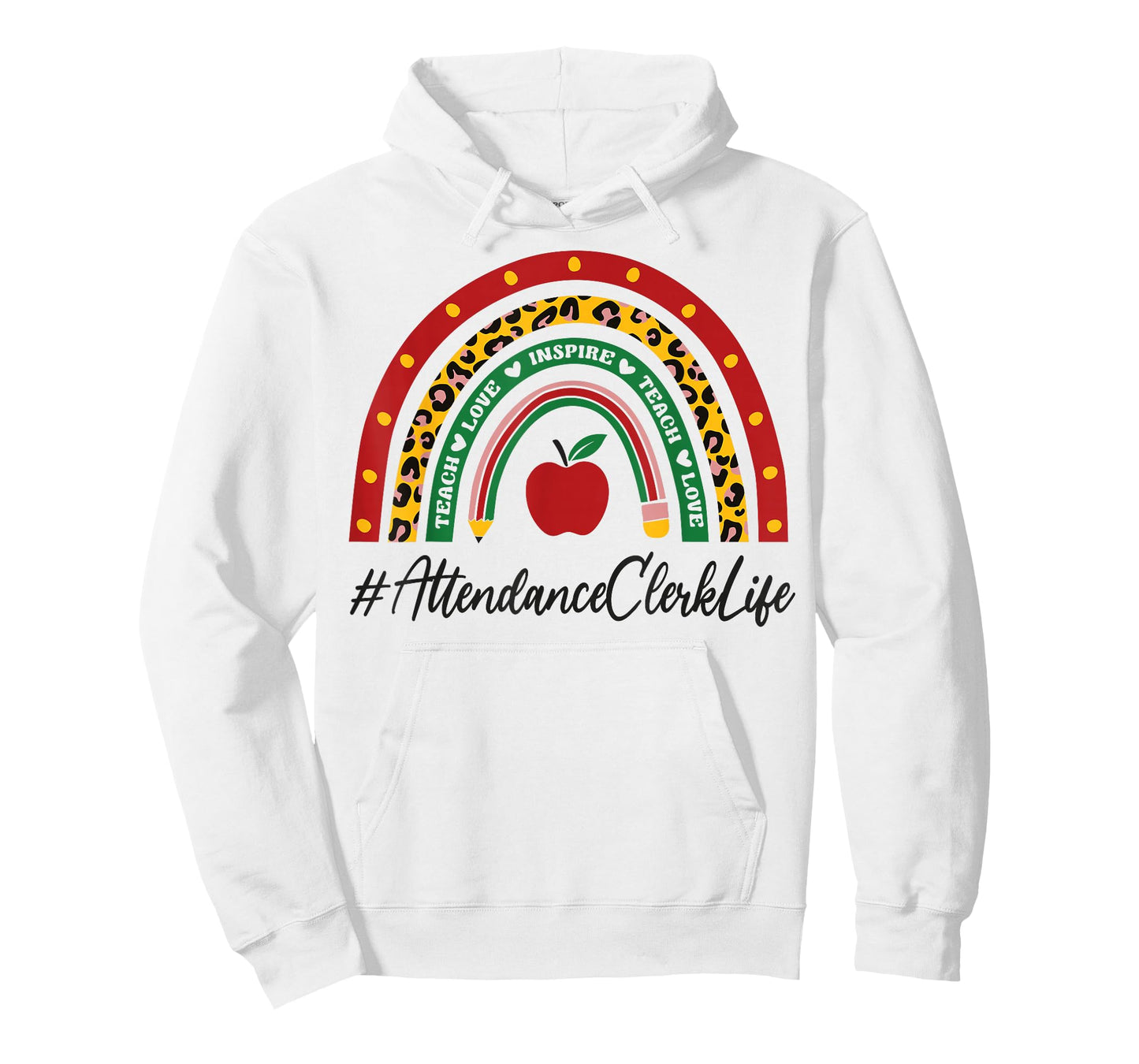 Attendance Clerk Rainbow Appreciation Day Back To School T-Shirt