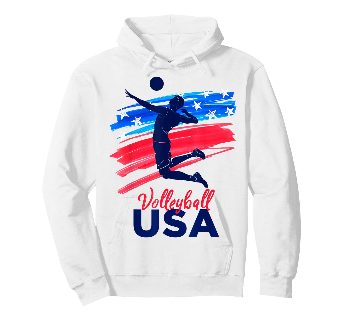 Mens Volleyball Support The Team Shirt USA Flag T-Shirt