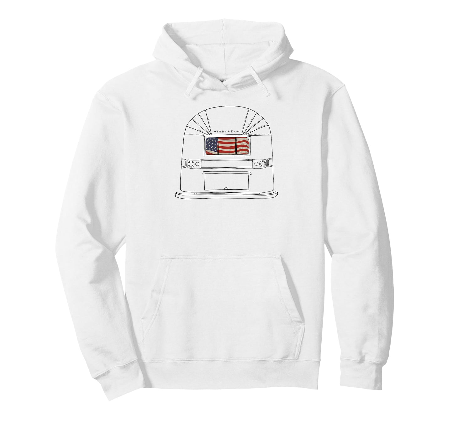 Retro 60s Airstream USA Patriotic Flag Wanderlust T-Shirt