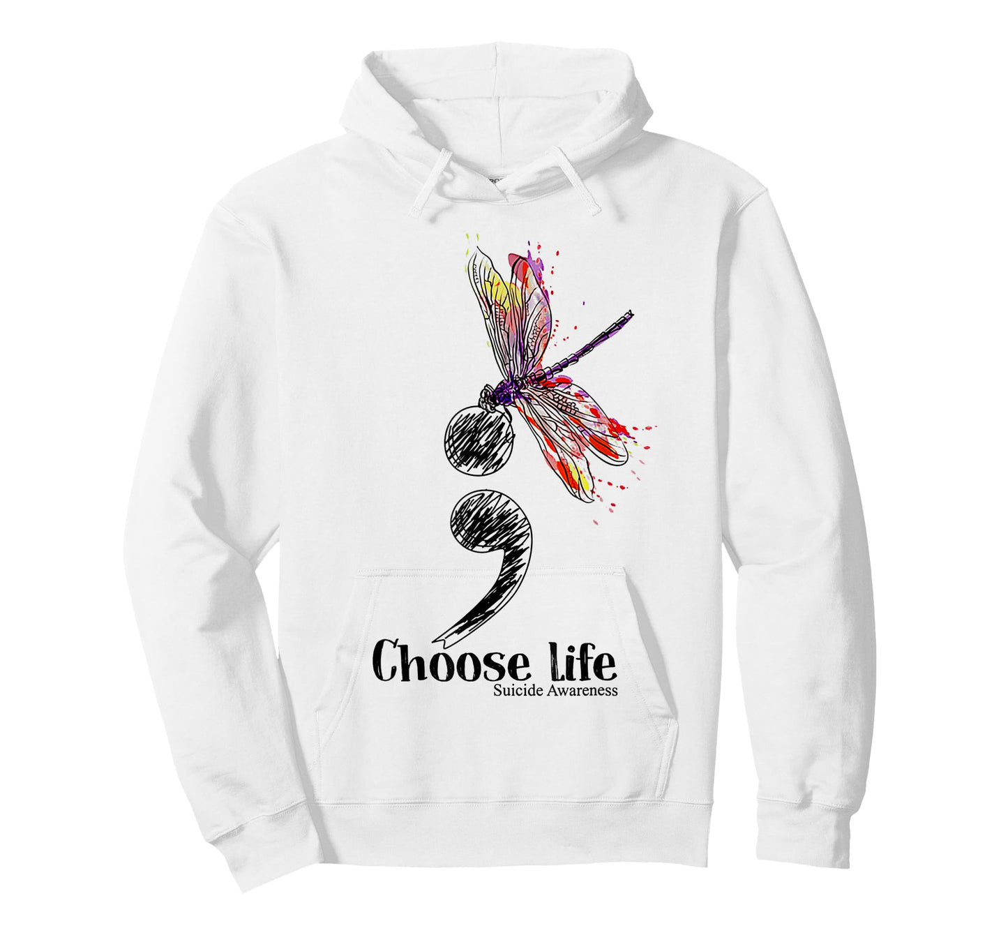 Choose life suicide Awareness Colorful Dragonfly T-Shirt