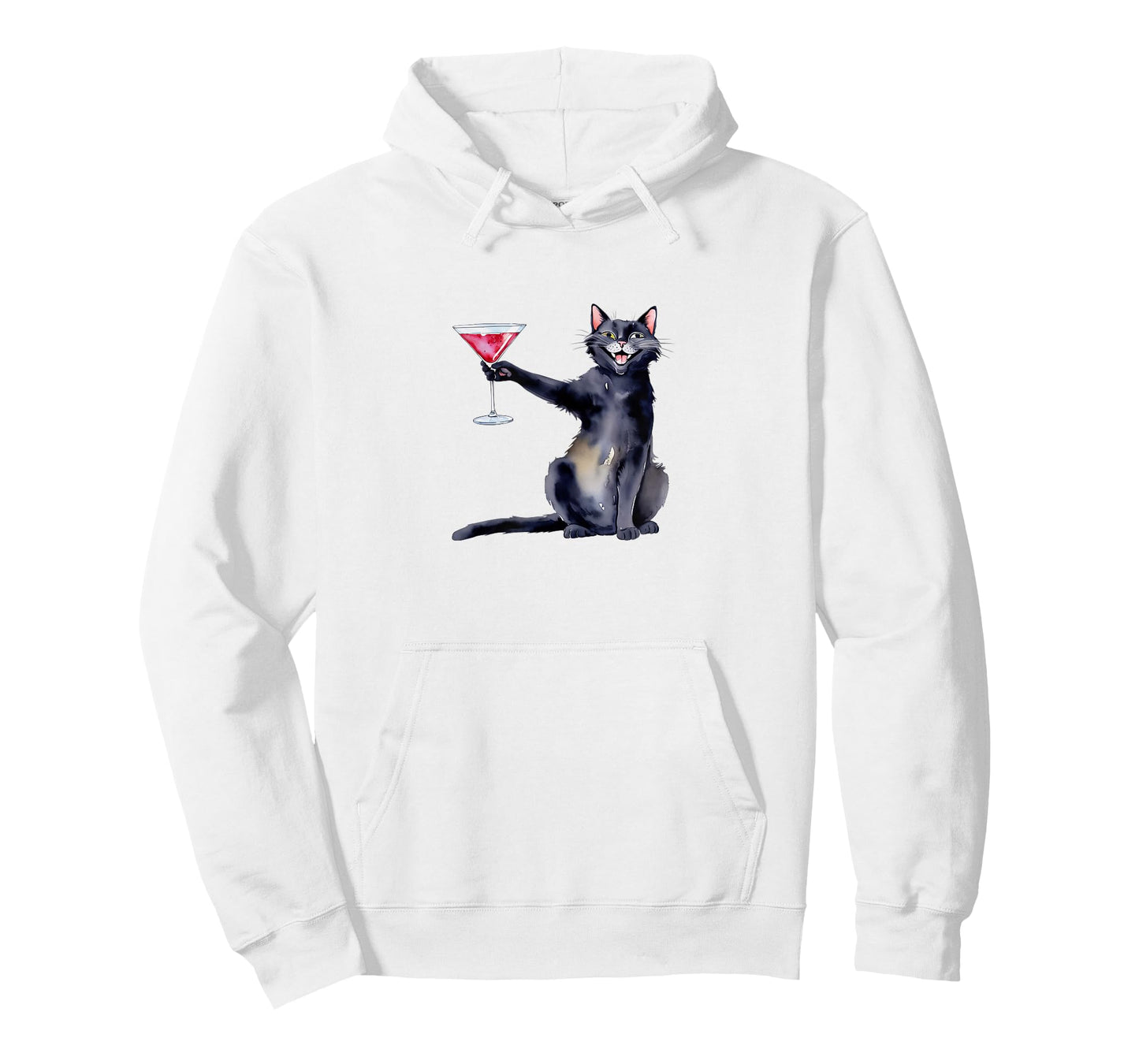 Cat with Martini Glass Cocktail T-Shirt