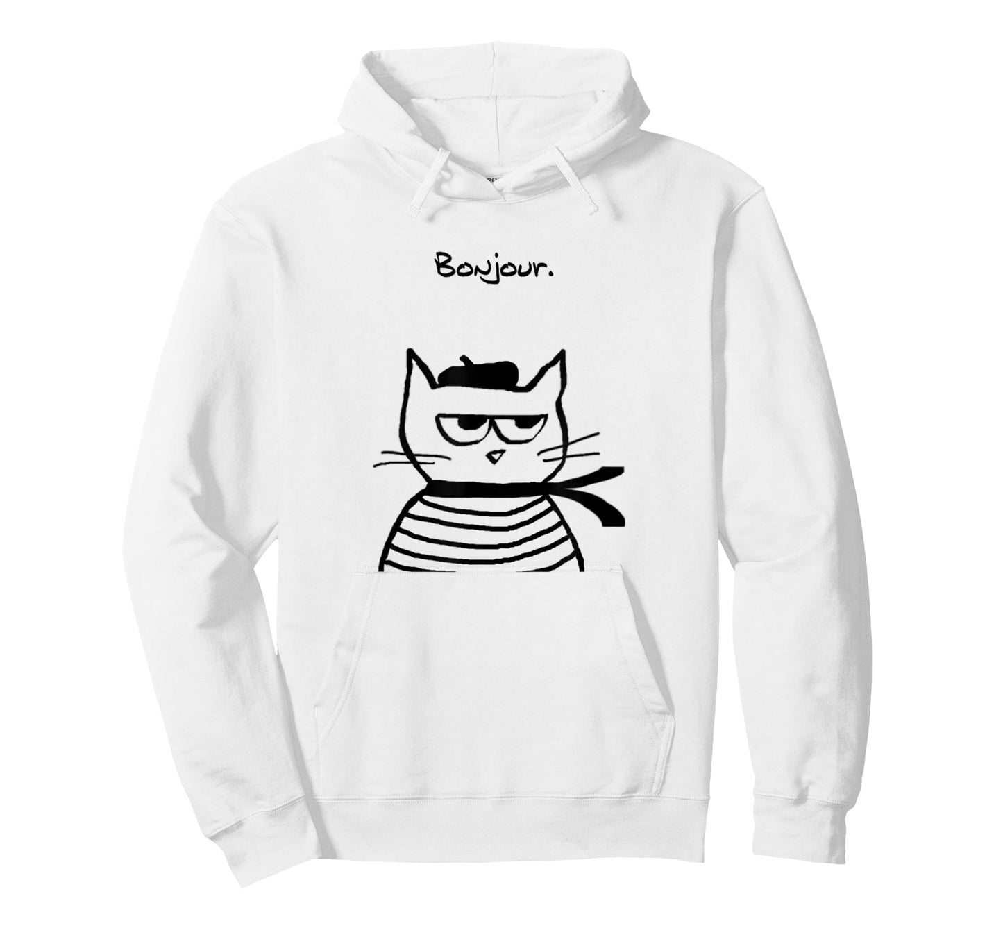 Bonjour French Cat Funny T-Shirt