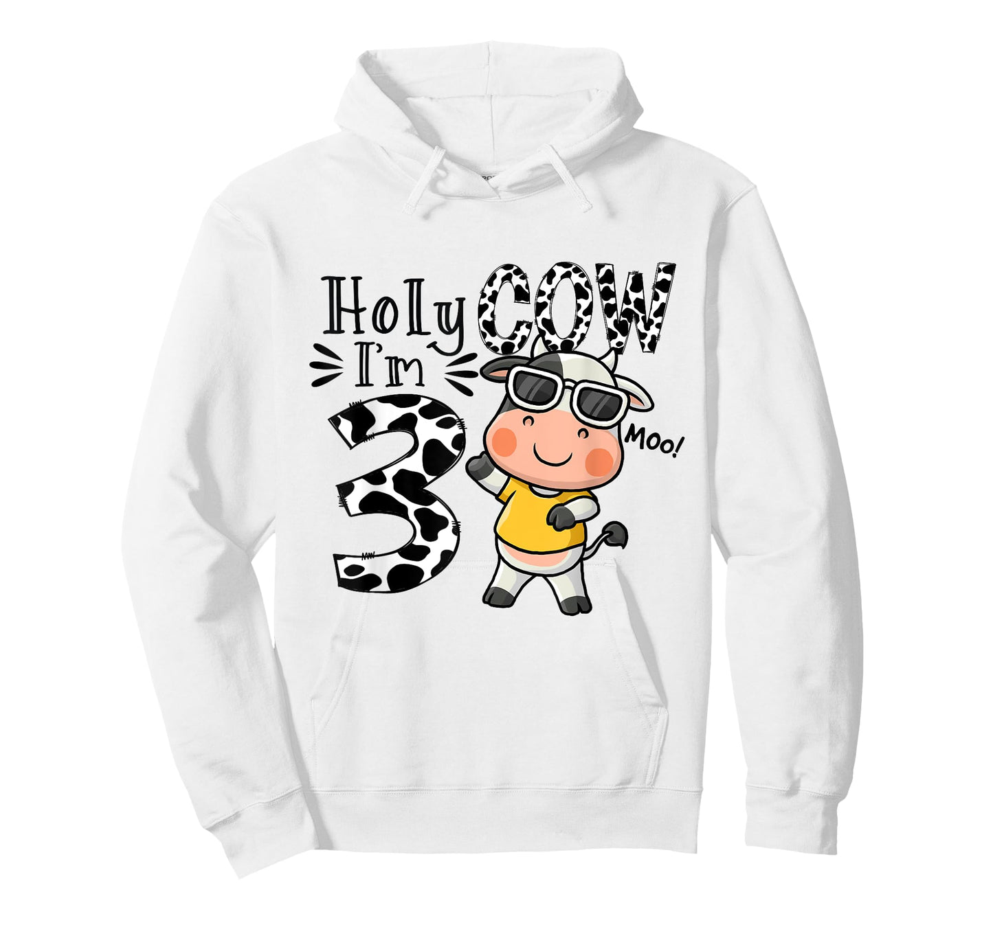 Cute Holy Cow I'm 3 Birthday Boy 3rd Cow Farm Animals Bday T-Shirt