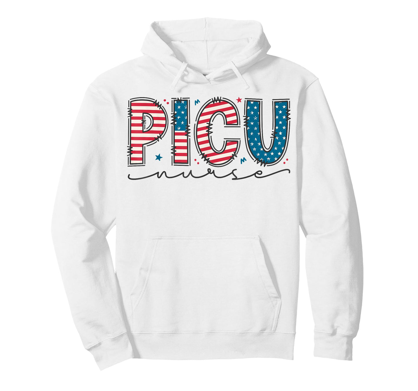 4th of July PICU Nurse, Pediatric Intensive Care Unit Nurse T-Shirt