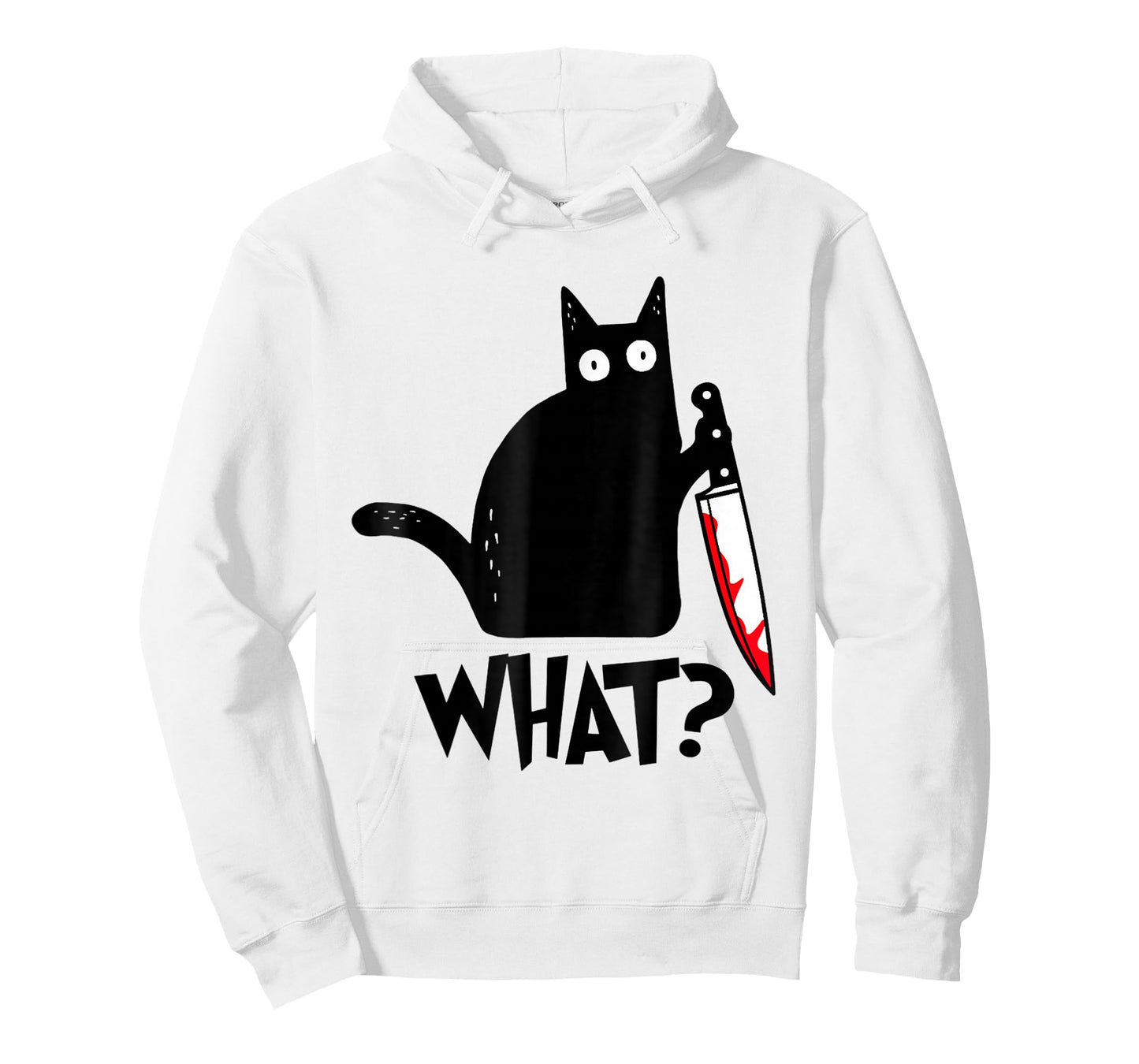 Cat What? Funny Black Cat Murderous Cat With Knife T-Shirt