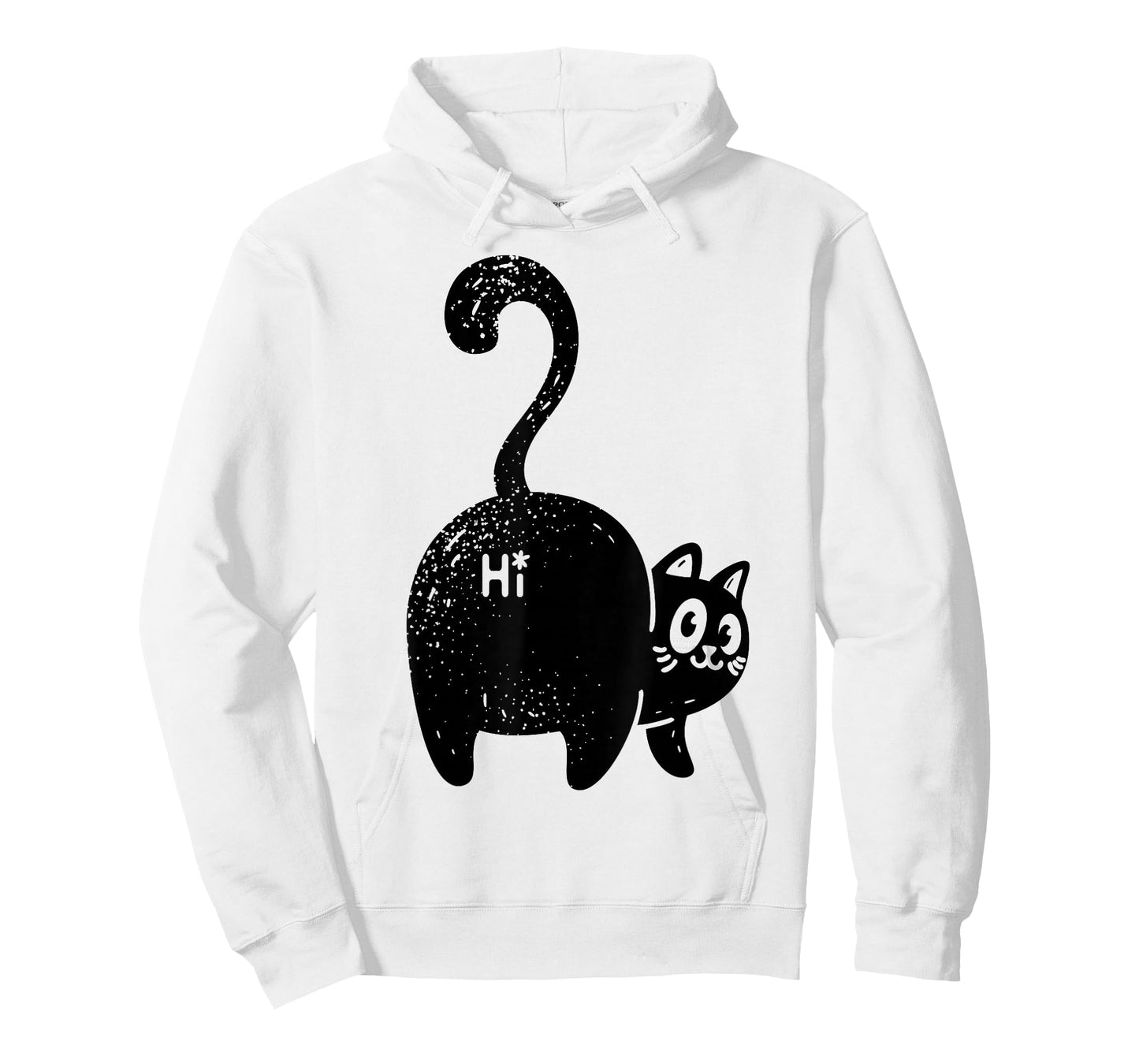 Funny Hello Black Cat Butt Tee Gift for Cat Lovers T-Shirt