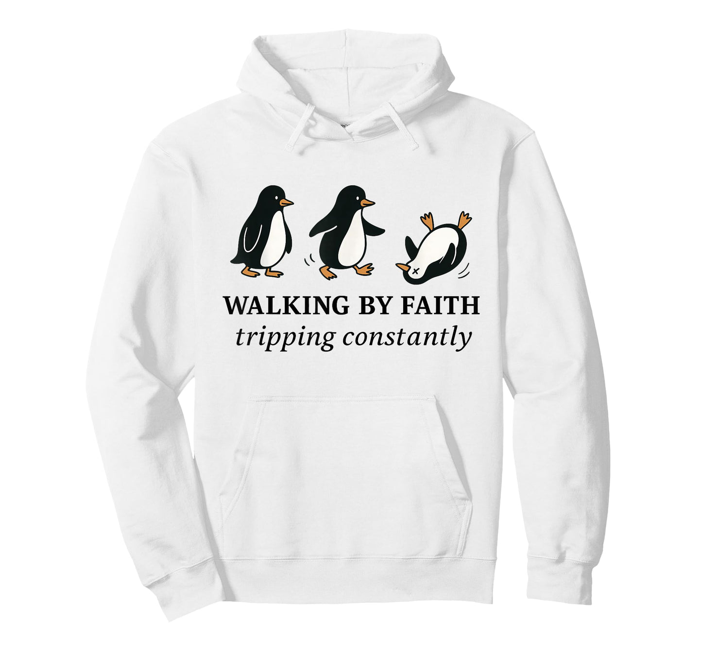 Christian Penguin Walking by Faith Tripping Constantly Bible T-Shirt