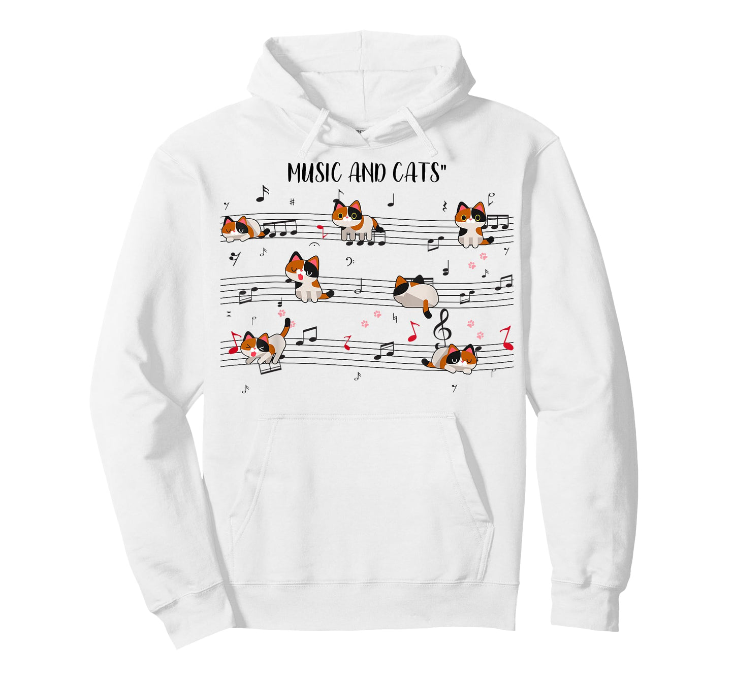 Calico Cat Playing Music Note Cat Gifts For Cat Dad Cat Mom T-Shirt