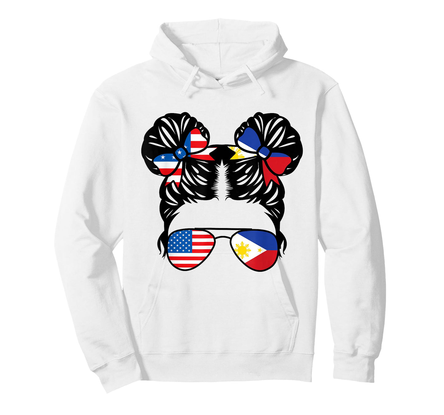 Half American Half Filipino Girl USA Philippine Flag Patriot T-Shirt Small