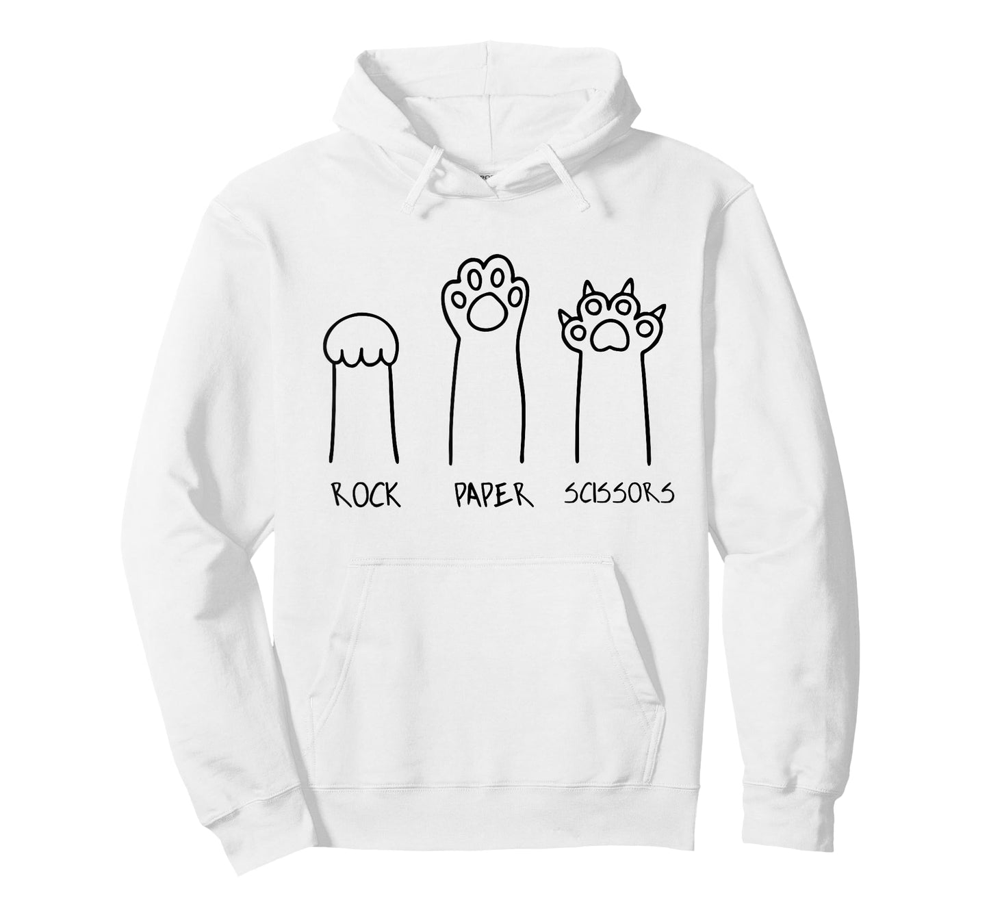Rock Paper Scissors Hand Game Cute Paw Funny Cat Introvert T-Shirt