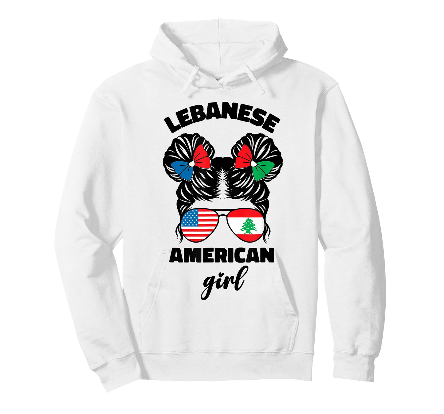 Funny Half American And Lebanese Lebanon Usa Flag Kids Girl T-Shirt