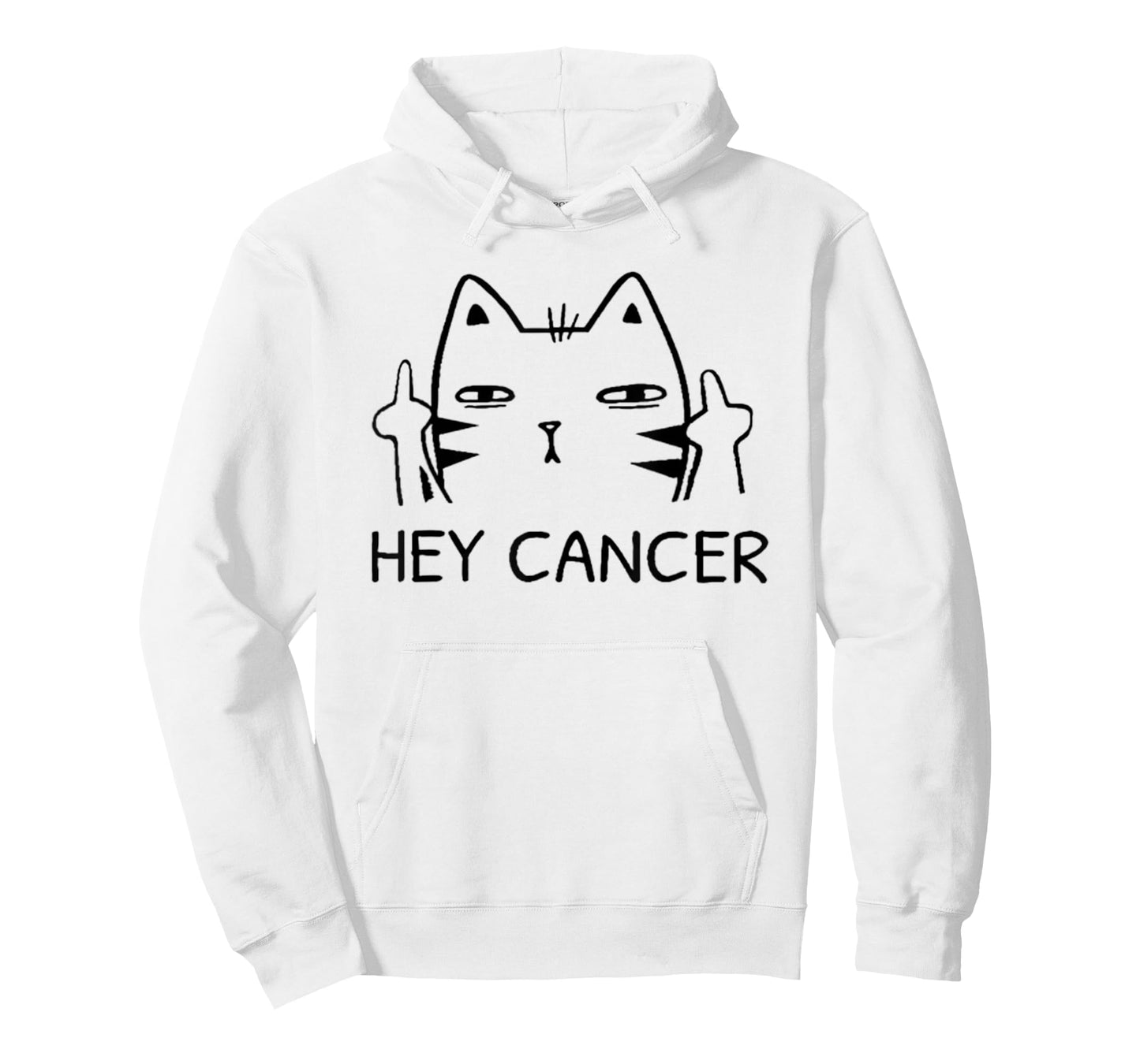 Hey Cancer F Funny Cat Middle Finger T-Shirt