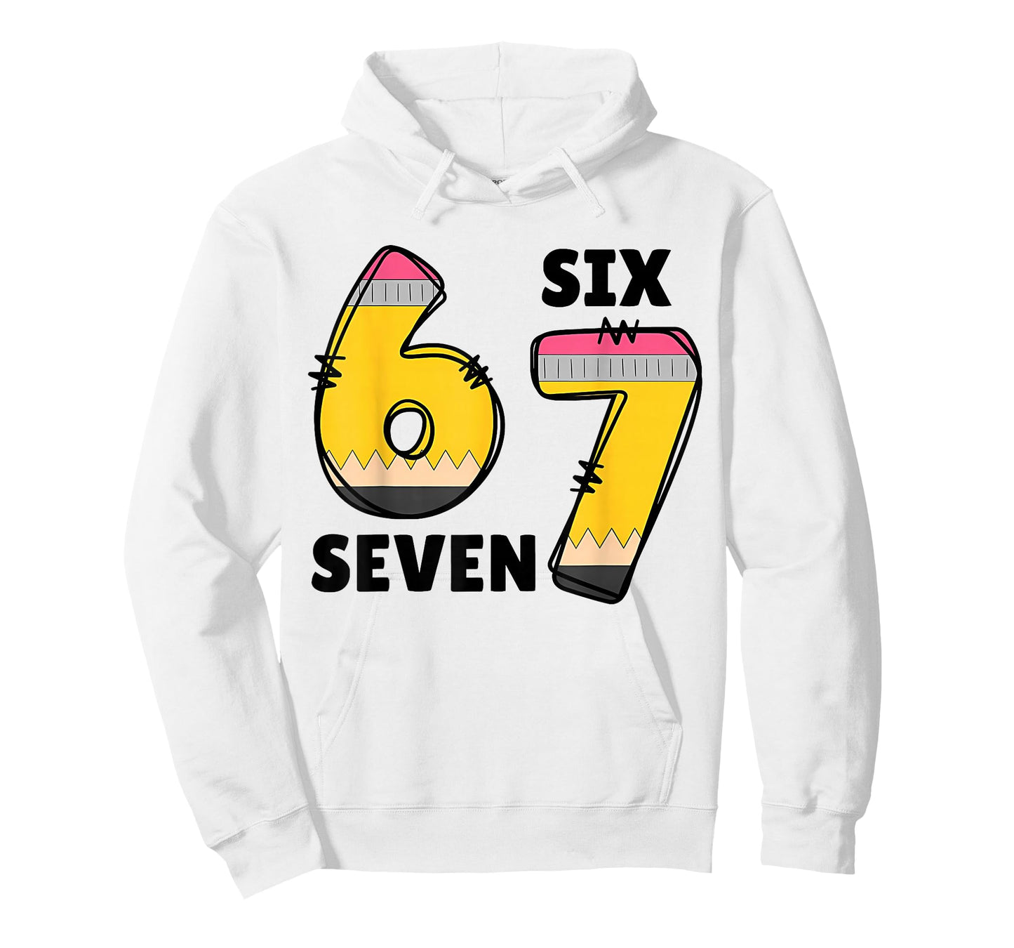 Funny 6 7 Six Seven Pencil Teacher Middle High School Humor T-Shirt