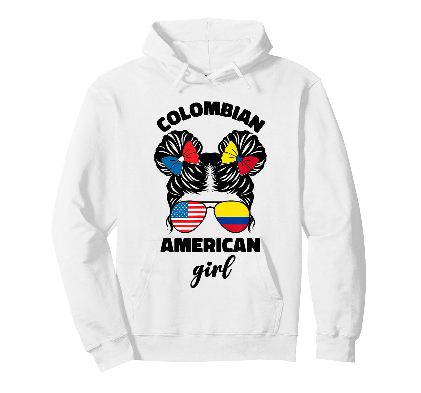 Half American and Colombian USA Colombia Flag Kids Girls T-Shirt